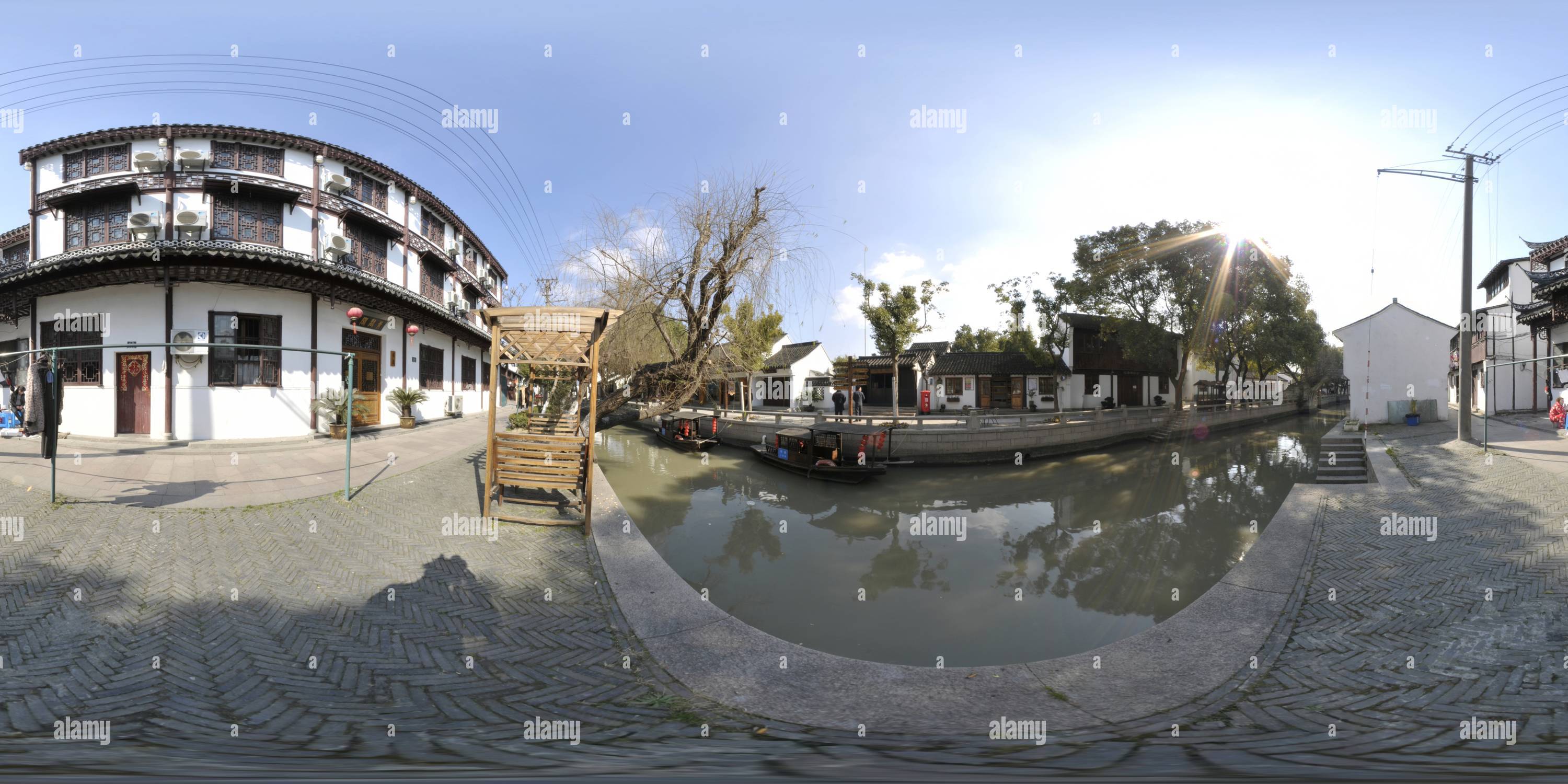 Visualizzazione panoramica a 360 gradi di Centro storico di Liantang (166) 练塘古镇
