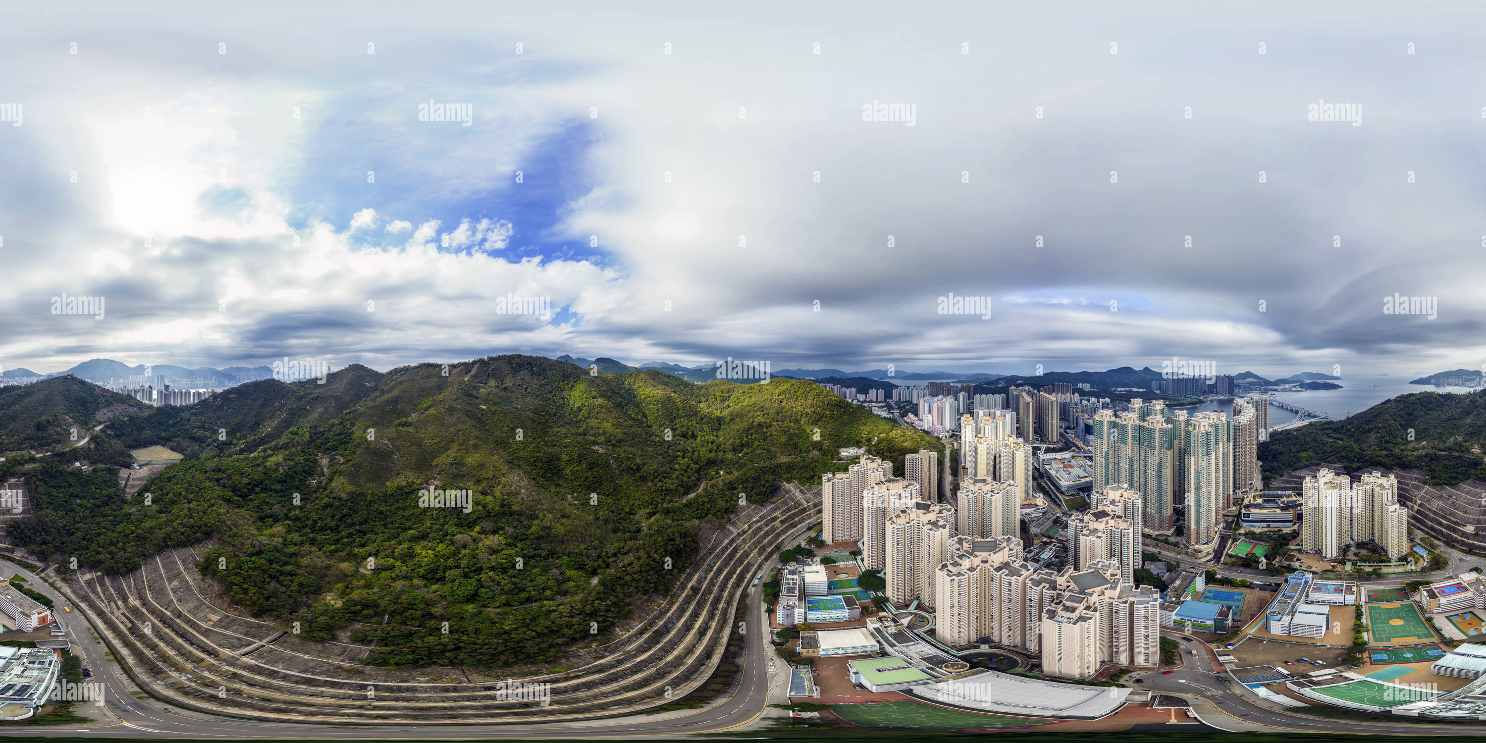 Visualizzazione panoramica a 360 gradi di Tseung Kwan o（將軍澳新市鎮）, Hong Kong