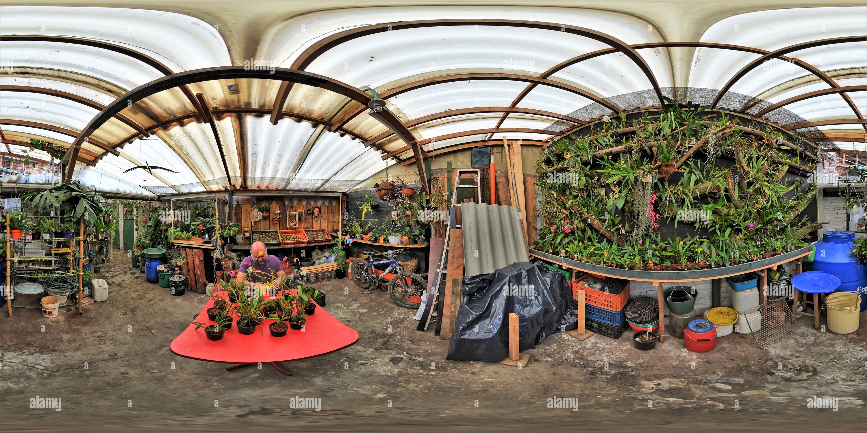 Visualizzazione panoramica a 360 gradi di Laboratorio di orchidee, Tabio, Cundinamarca, Colombia