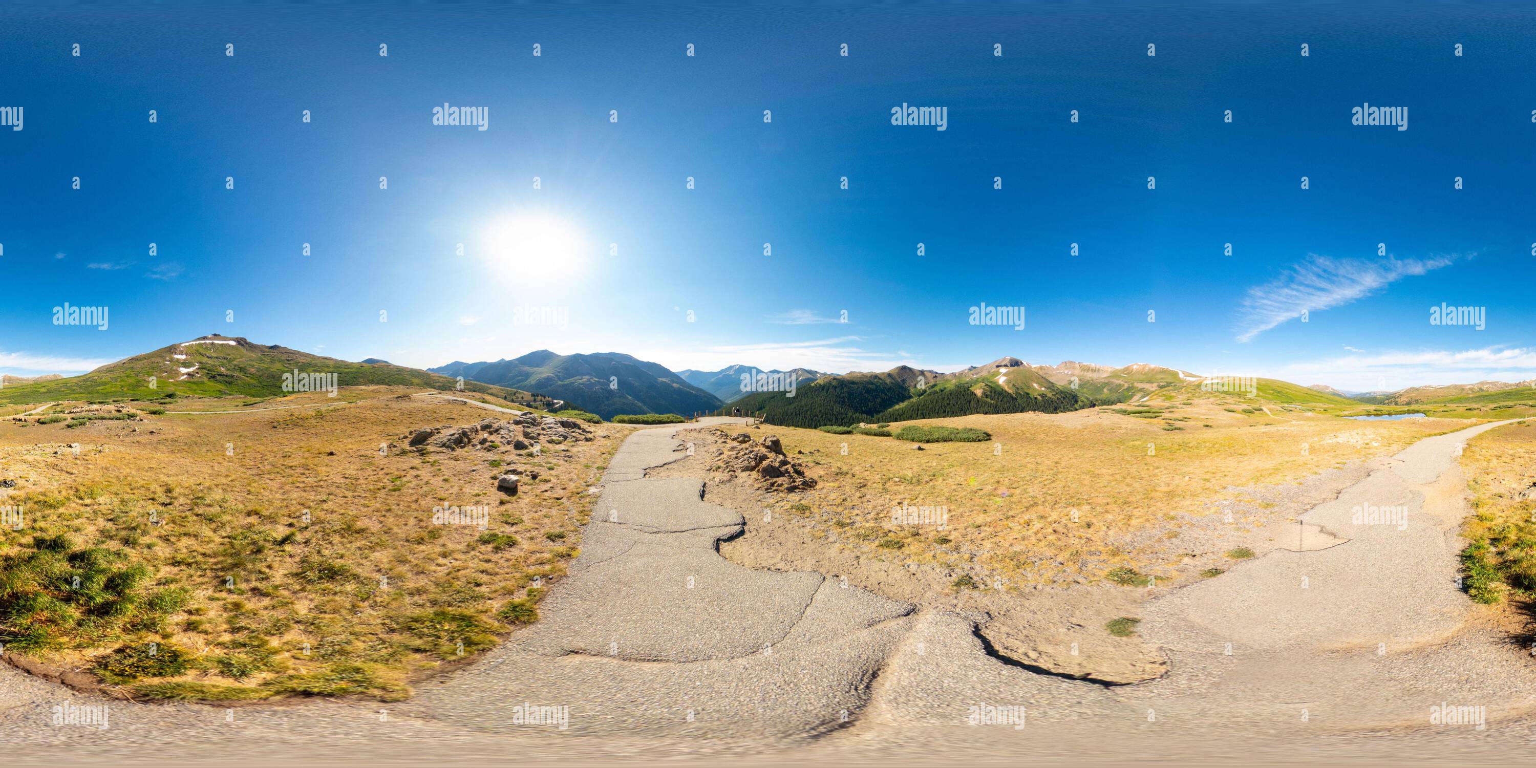 Visualizzazione panoramica a 360 gradi di 360 foto equirettangolare Independence Pass Continental divide Twin Lakes Colorado