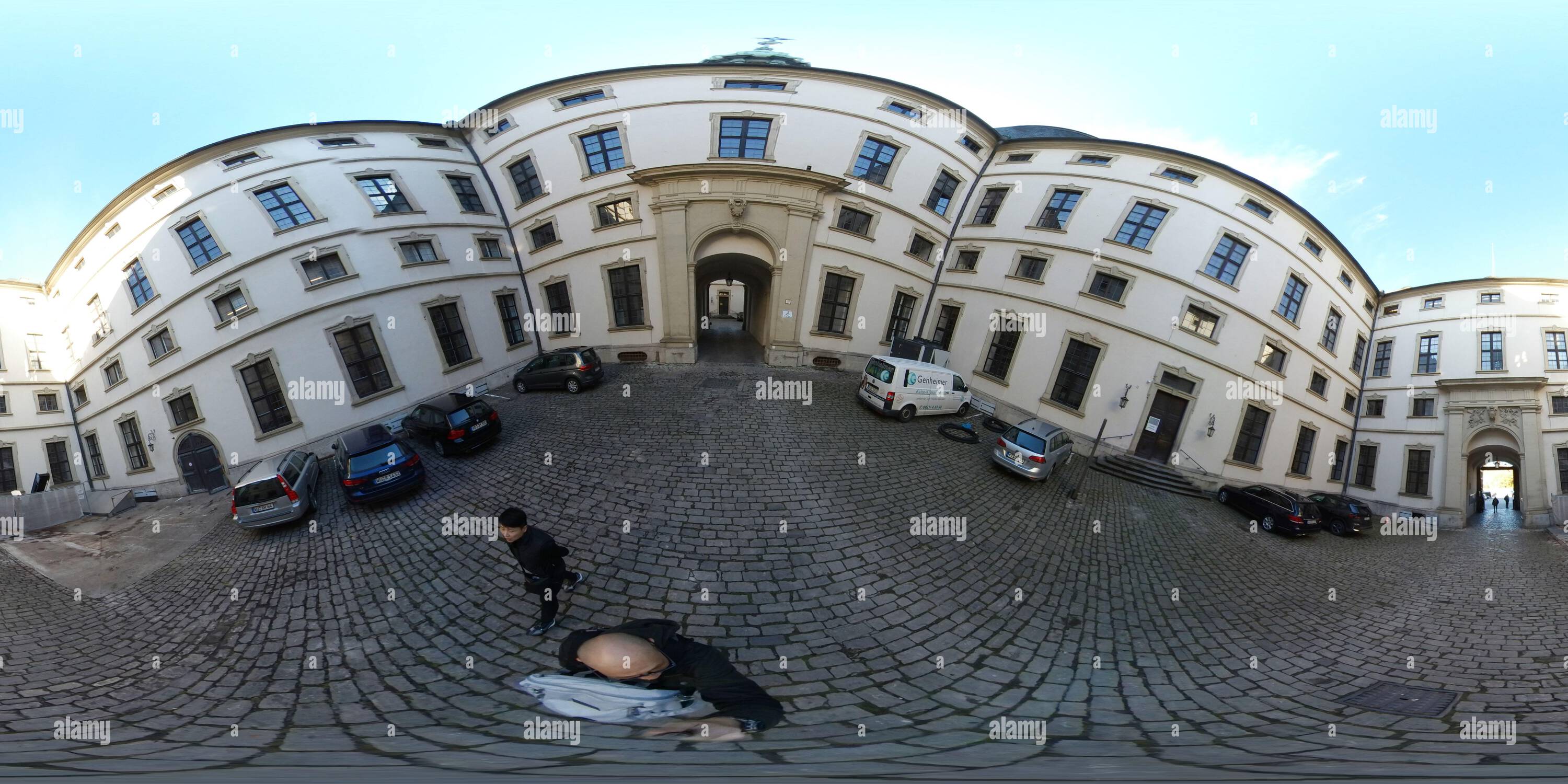 Visualizzazione panoramica a 360 gradi di Germania Wurzburg, sito patrimonio dell'umanità dell'UNESCO, residenza vescovile lungo il fiume Reno