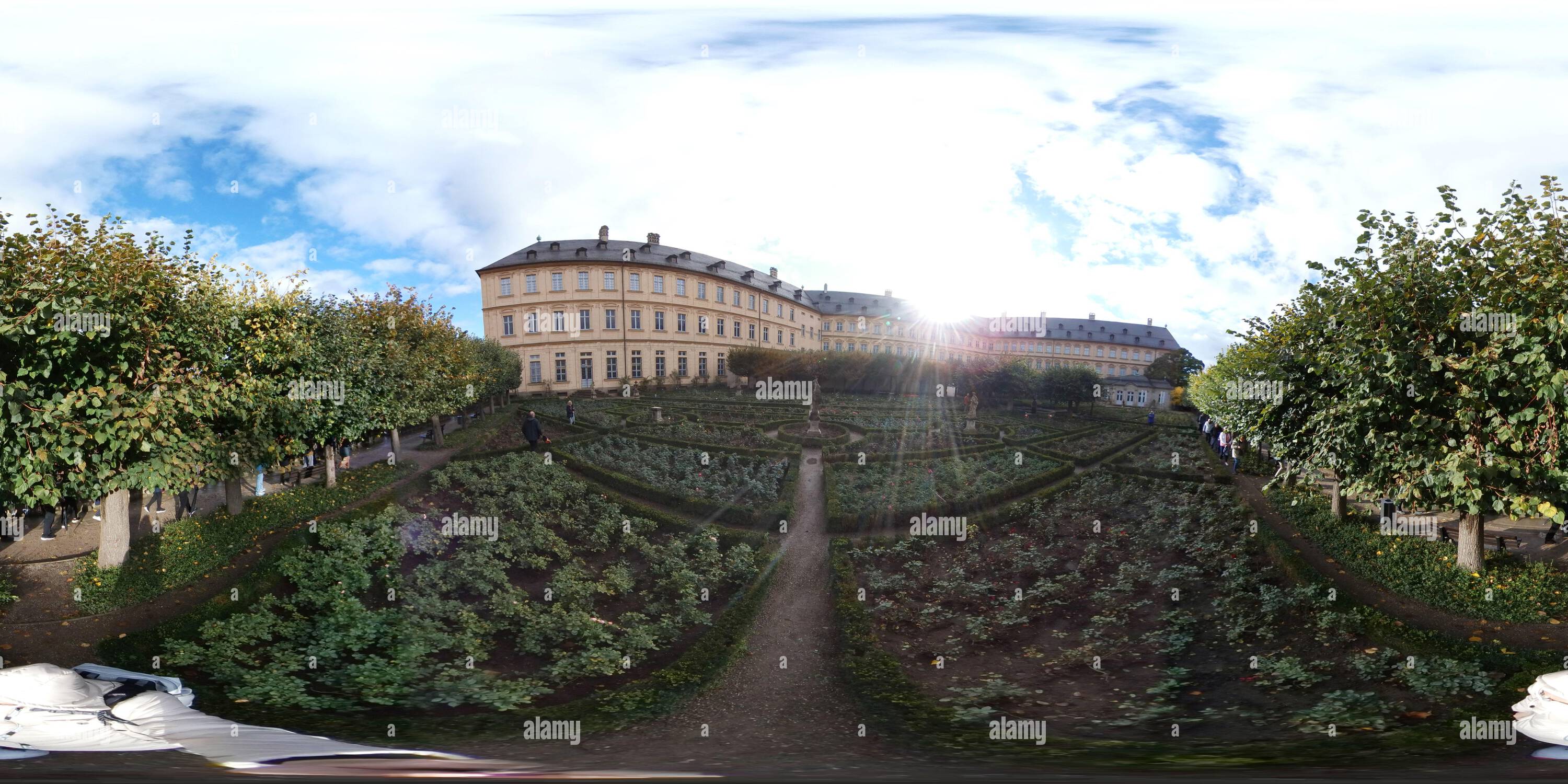 Visualizzazione panoramica a 360 gradi di Germania Bamberga residenza vescovile del principe di Bamberga lungo il fiume Reno e il fiume Danubio