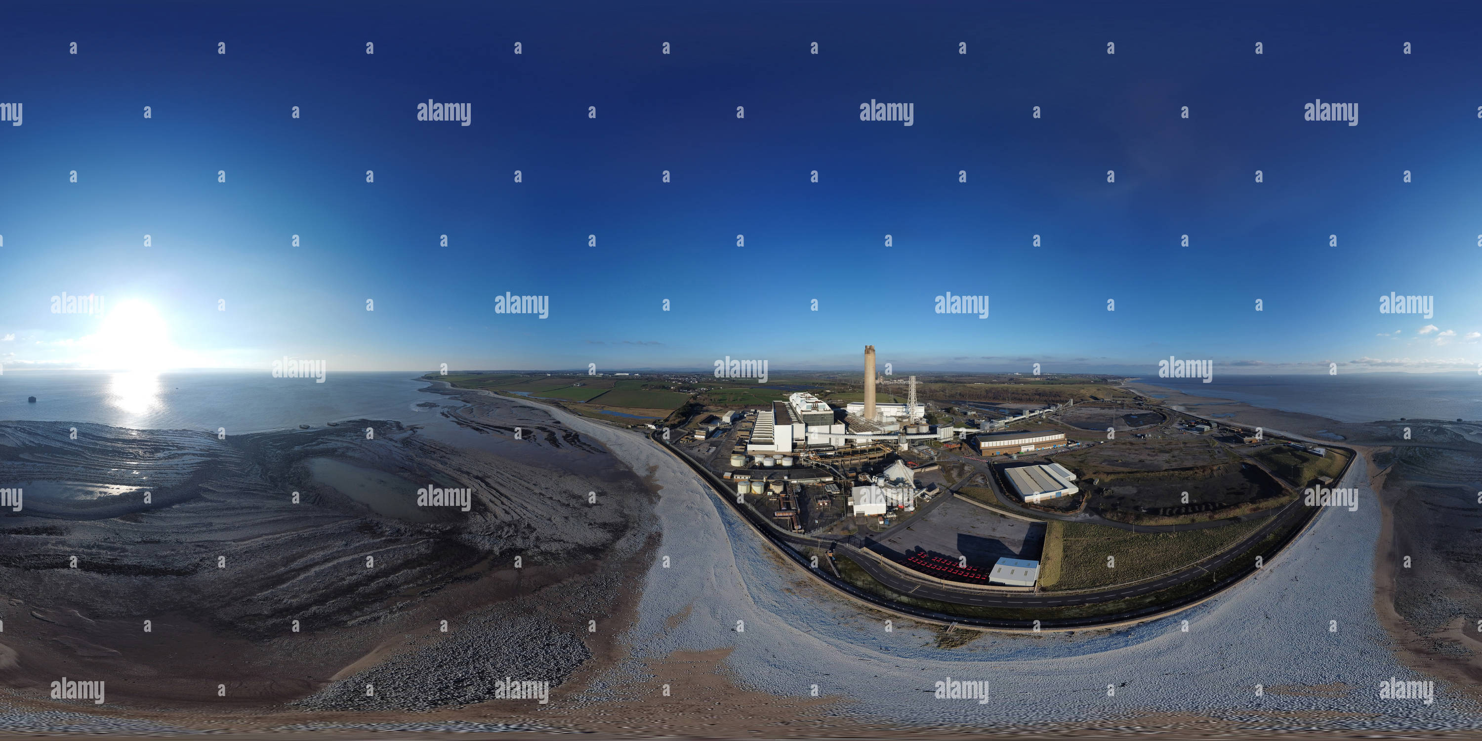 Visualizzazione panoramica a 360 gradi di Aberthaw Power Station Aerial 360