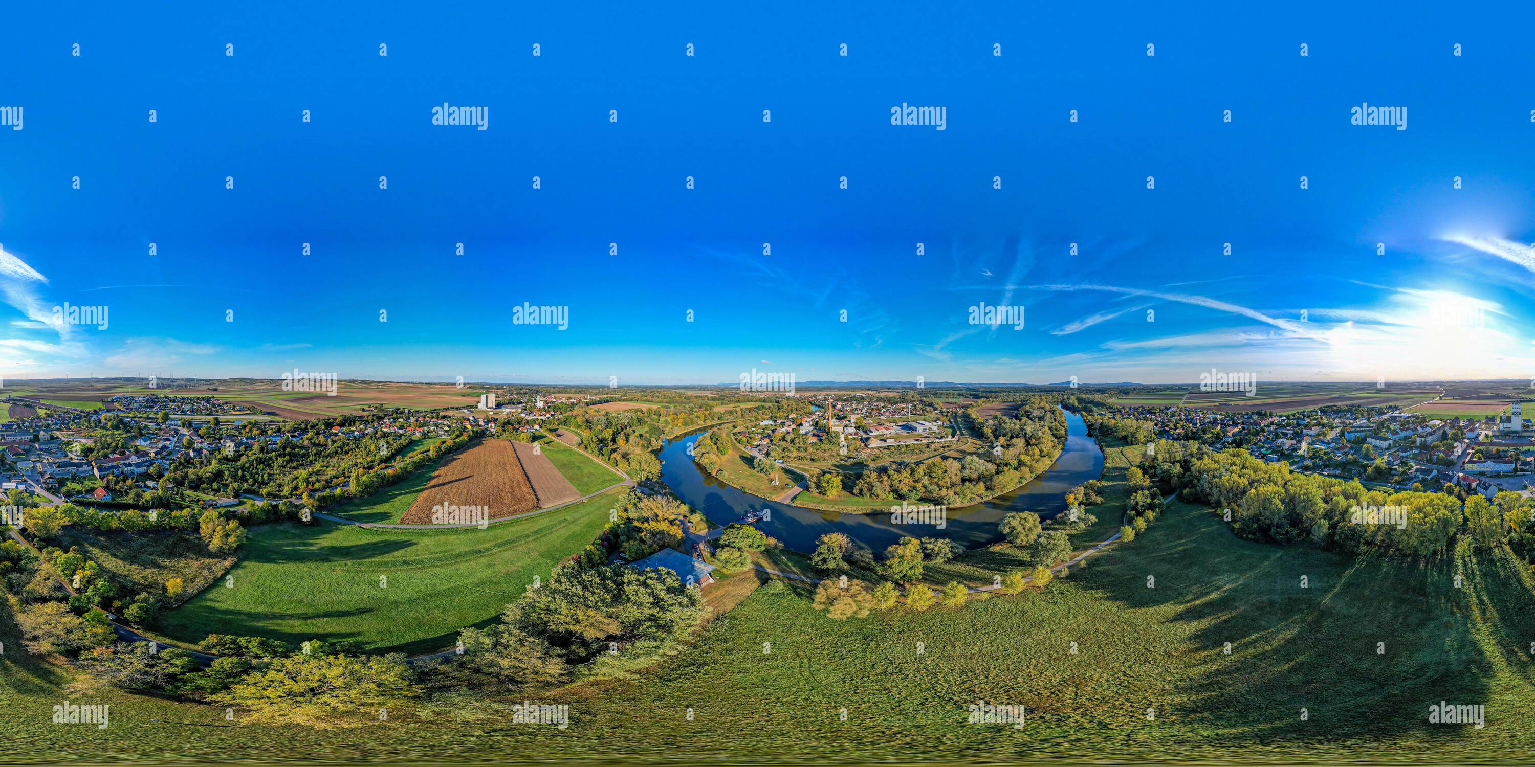 Visualizzazione panoramica a 360 gradi di Angern an der March Niederösterreich Bezirk Gänserndorf 360 Grad Fähre