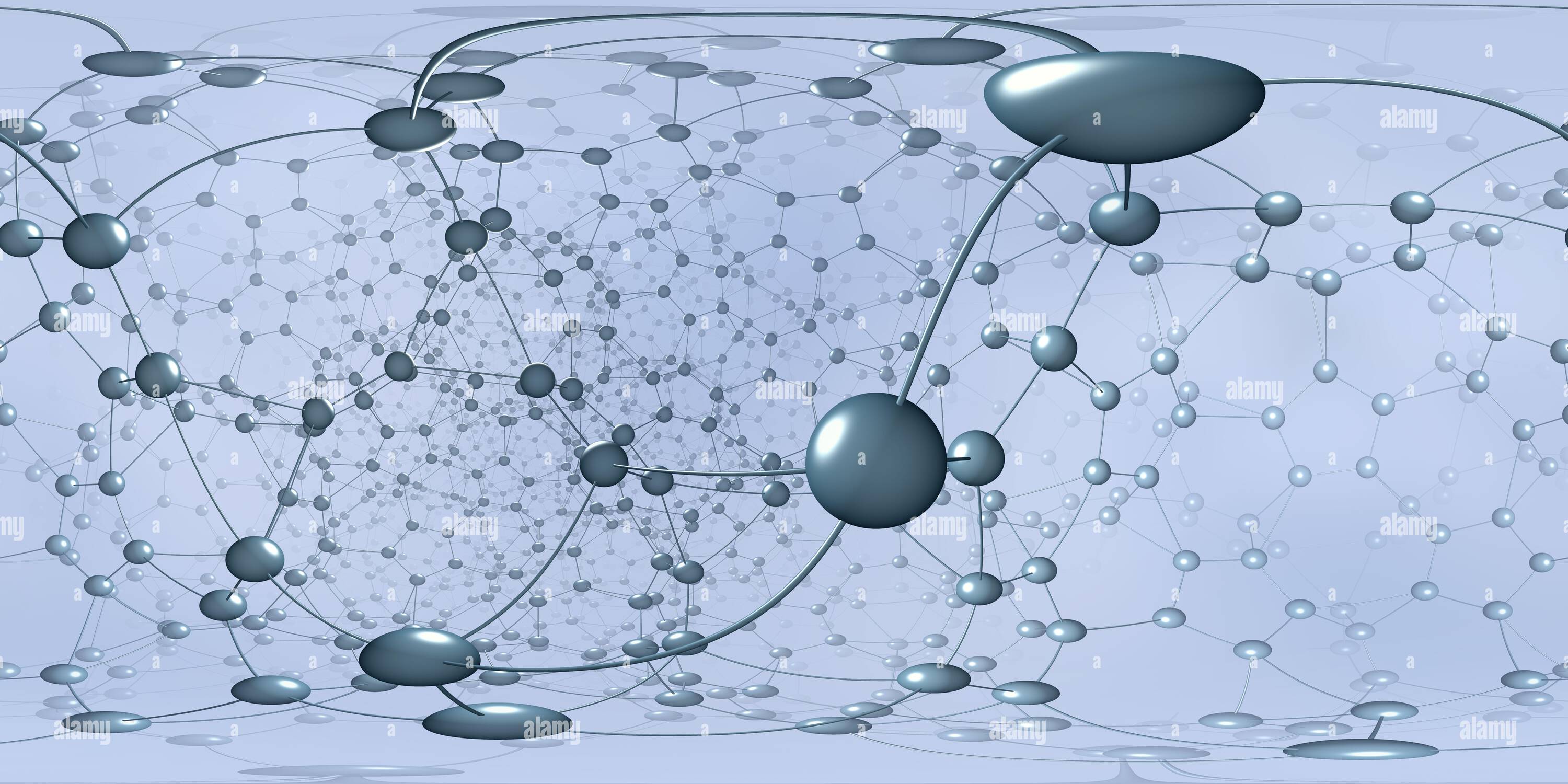 Visualizzazione panoramica a 360 gradi di struttura reticolare a 360 gradi di cristallo. Panorama, ambiente 360 mappa HDRI. Proiezione equirettangolare, panorama sferico. rendering 3d.