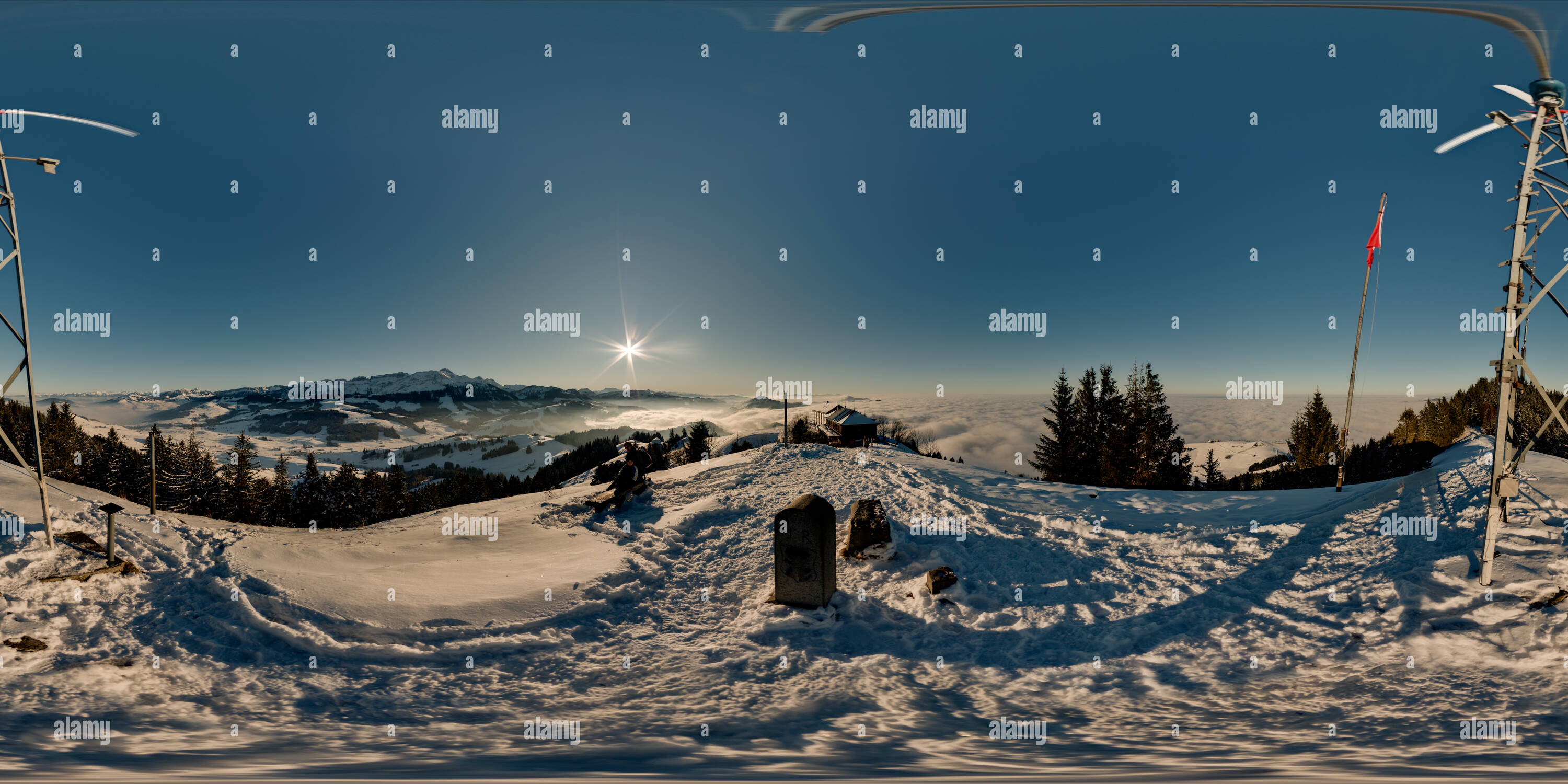 Visualizzazione panoramica a 360 gradi di Il Hundwiler picco Höhi