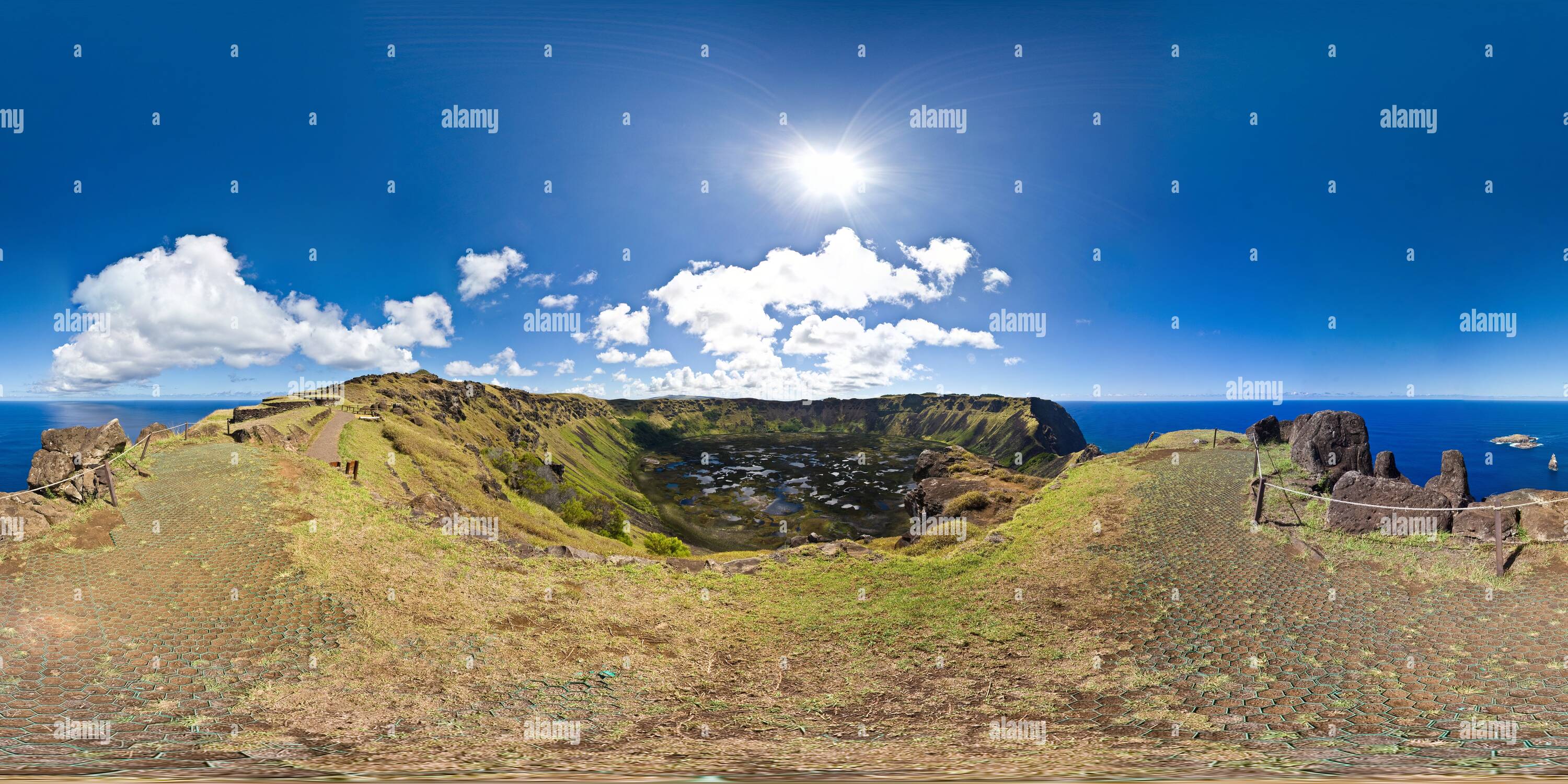 Visualizzazione panoramica a 360 gradi di Orongo & Motu