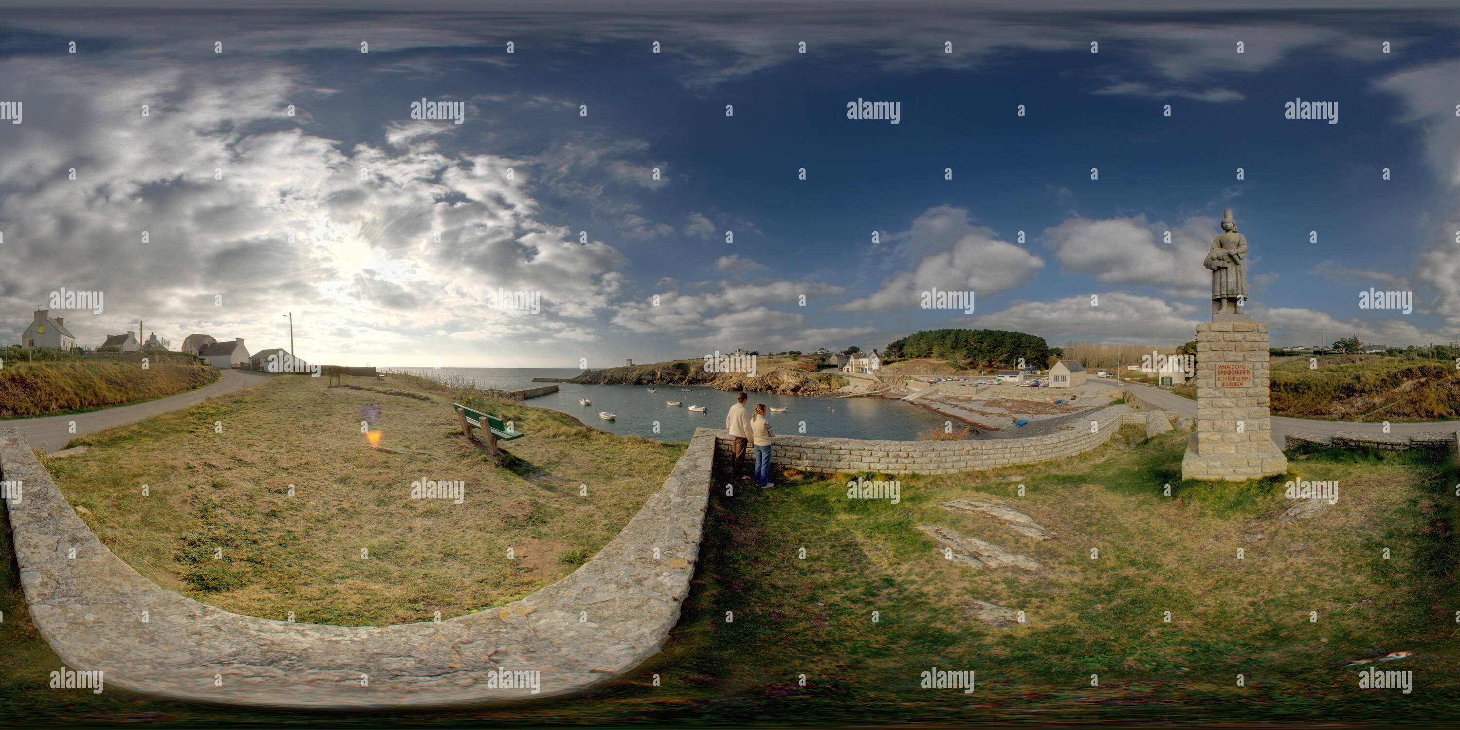 Visualizzazione panoramica a 360 gradi di Pors Poulhan fontiere pays Bigouden
