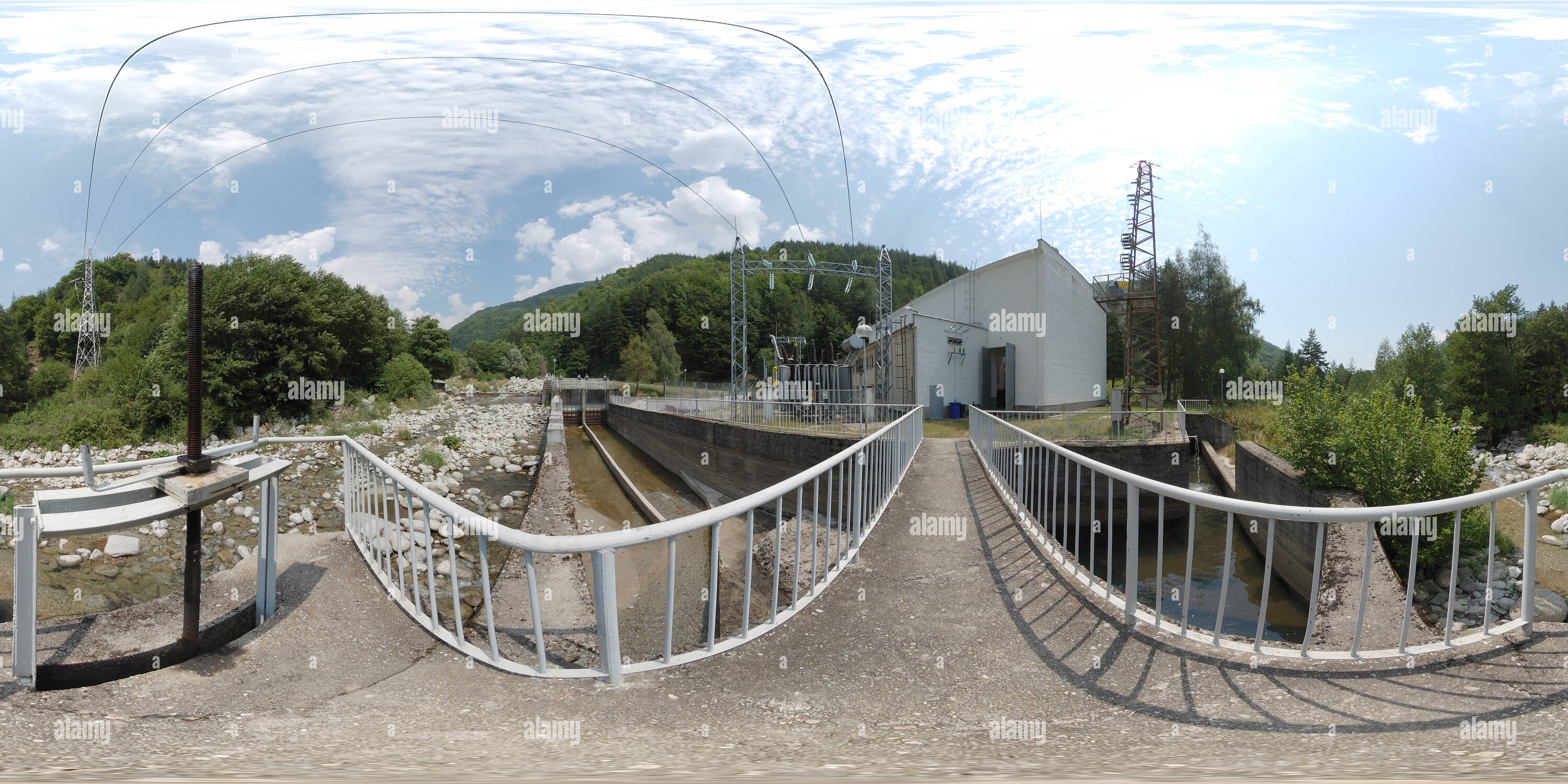 Visualizzazione panoramica a 360 gradi di Centrale idroelettrica, Popina Laka