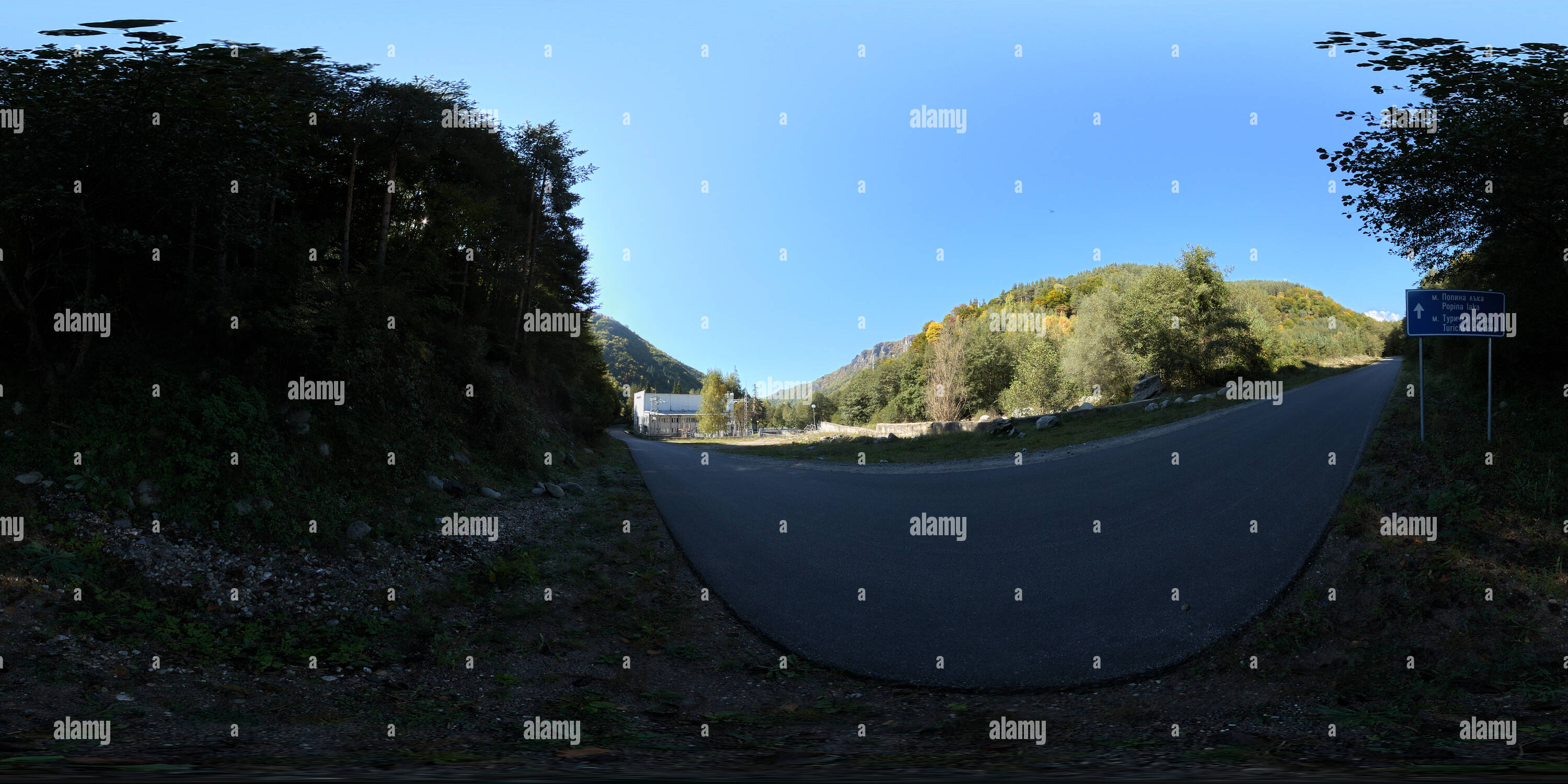 Visualizzazione panoramica a 360 gradi di Centrale idroelettrica, Popina Laka