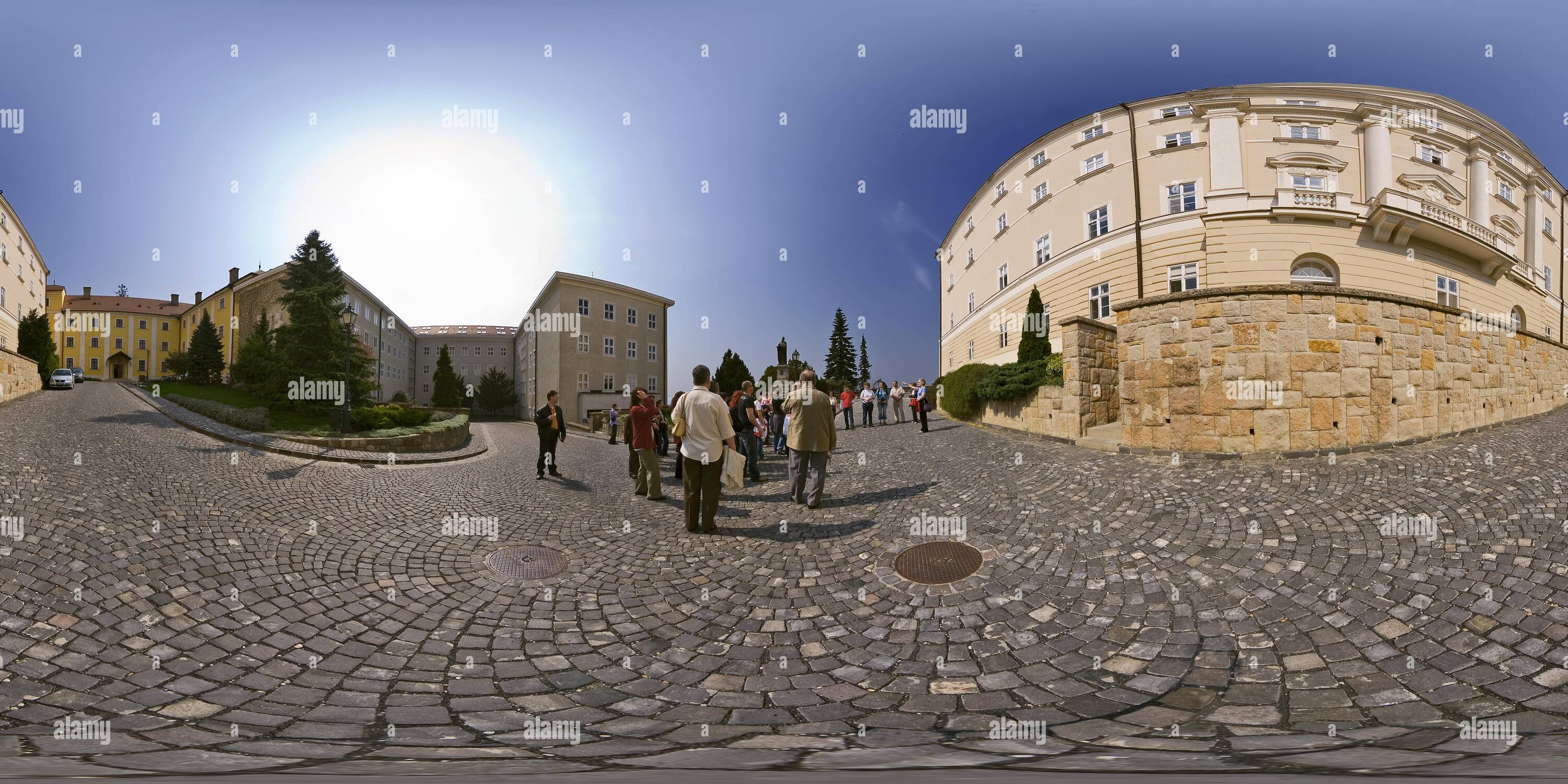 Visualizzazione panoramica a 360 gradi di Arciabbazia di Pannonhalma benedettina scuola di grammatica e ostello della gioventù