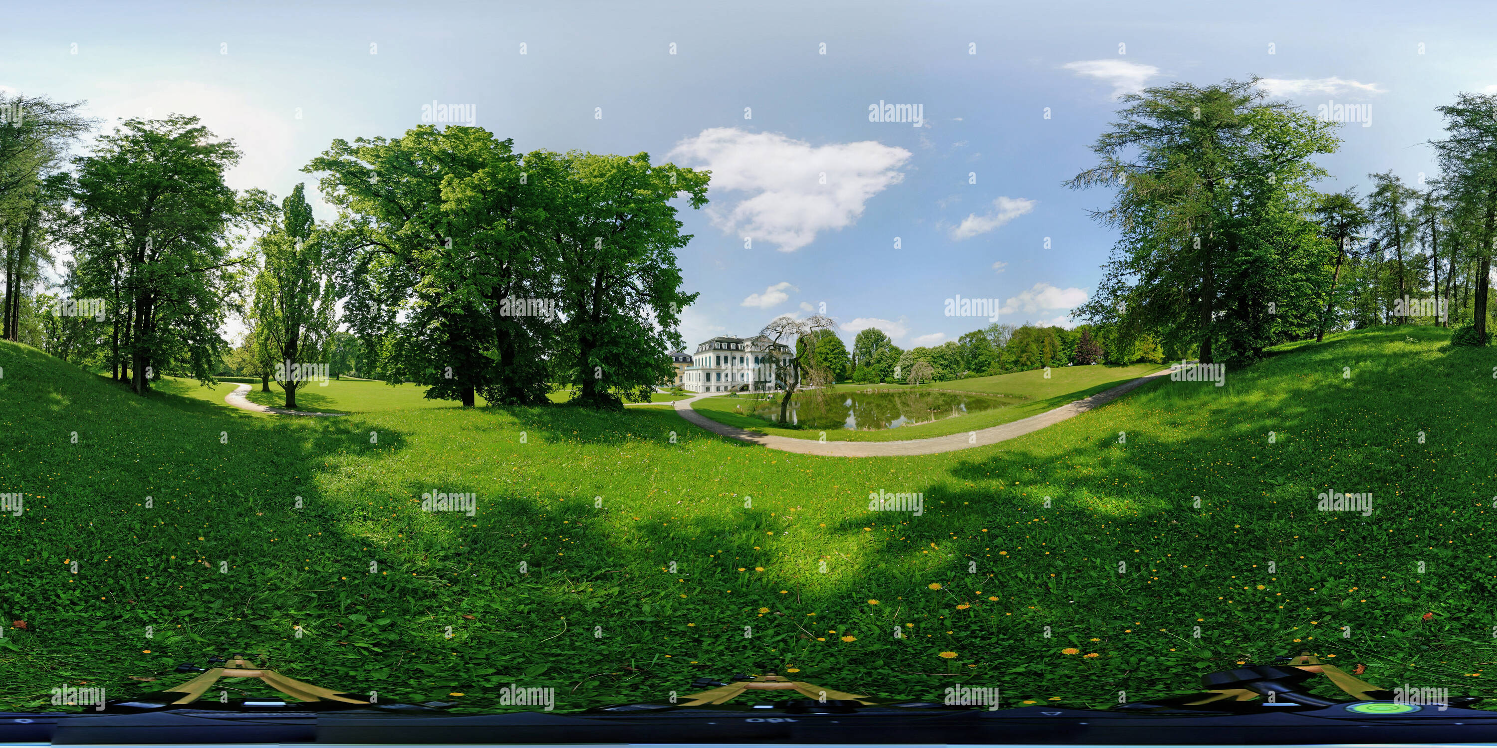 Visualizzazione panoramica a 360 gradi di Giardino del palazzo Wilhelmsthal vicino Calden in Nordhessen 3