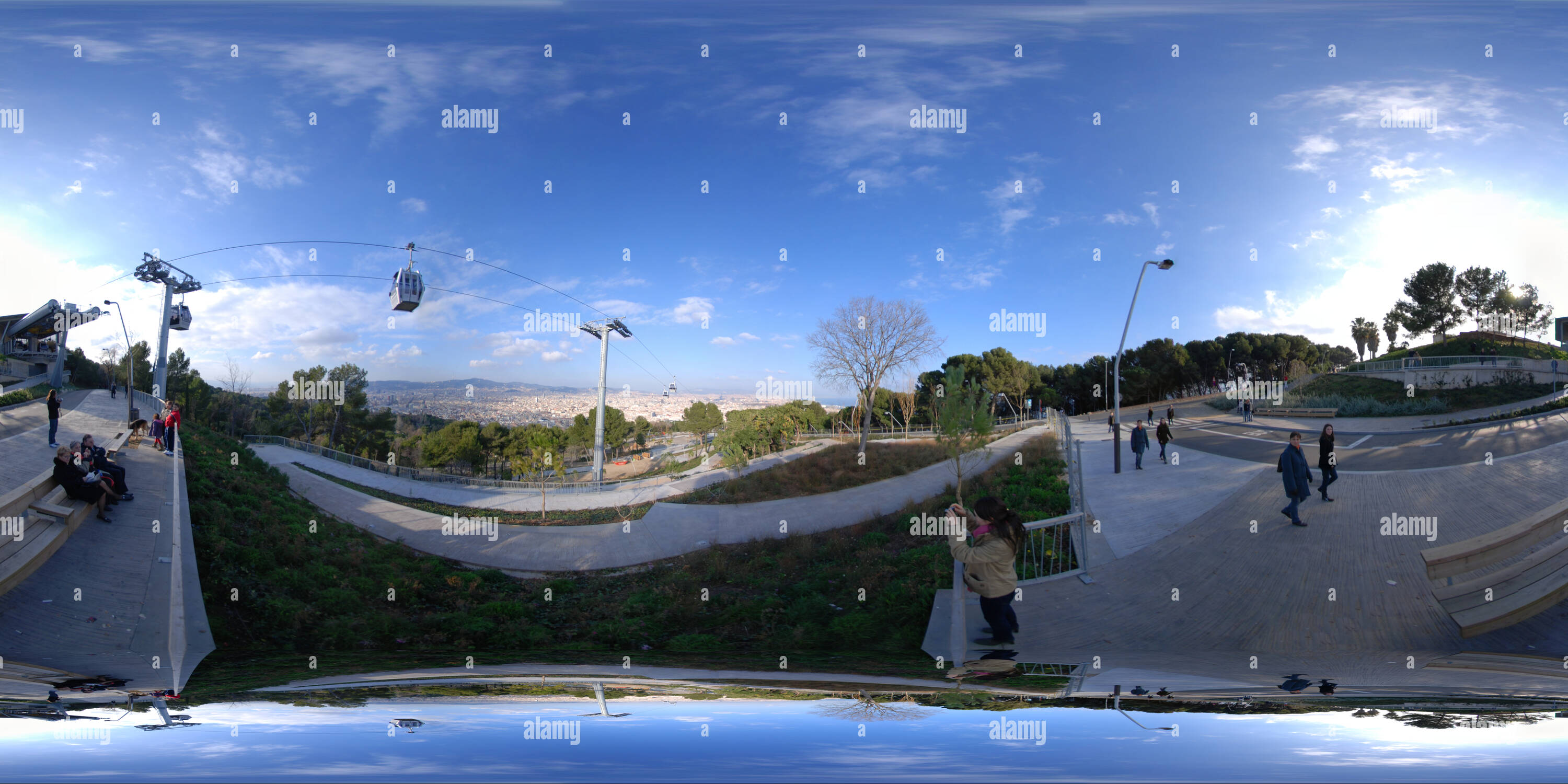Visualizzazione panoramica a 360 gradi di Montjuic