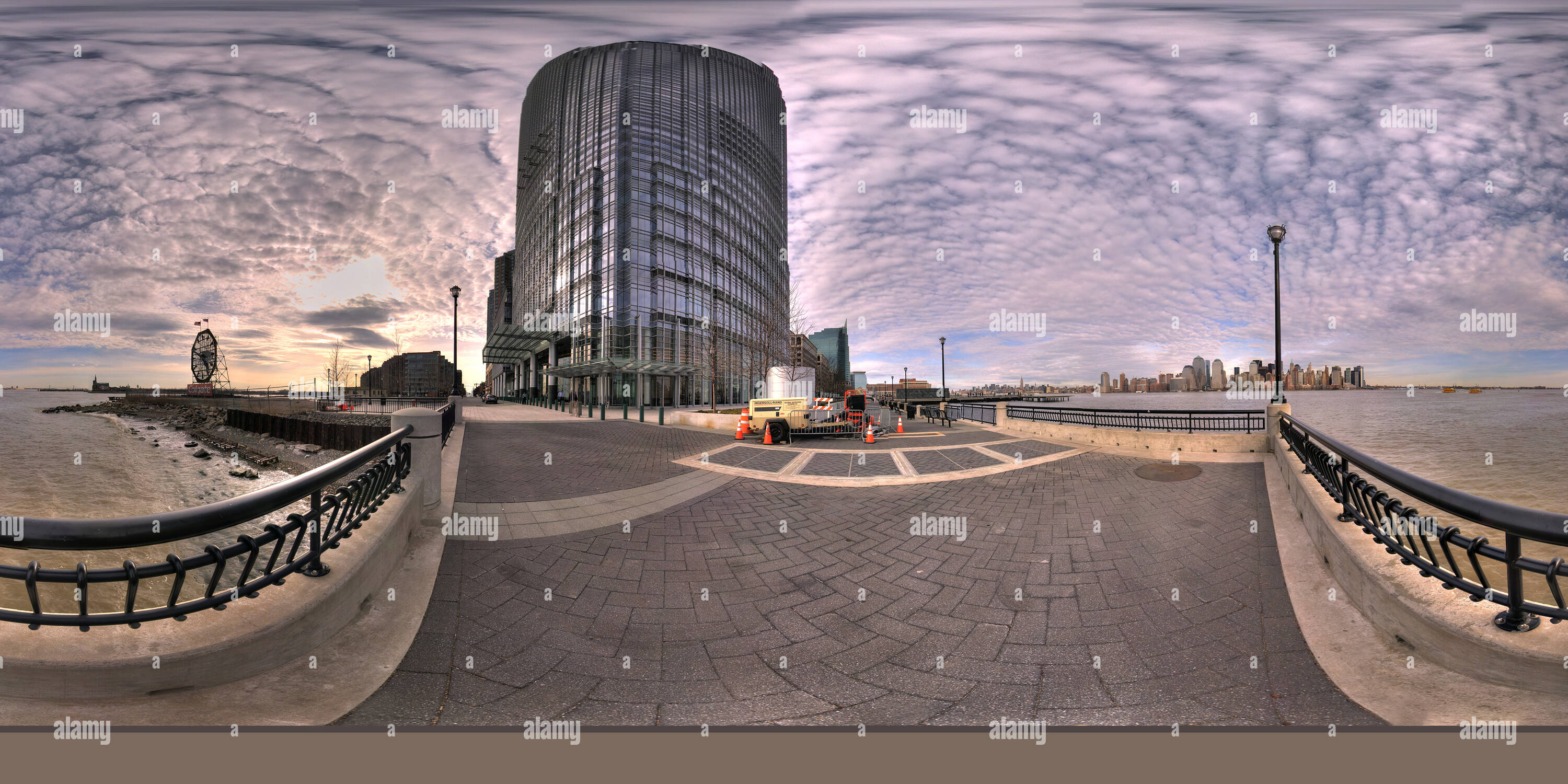 Visualizzazione panoramica a 360 gradi di Manhattan dal New Jersey