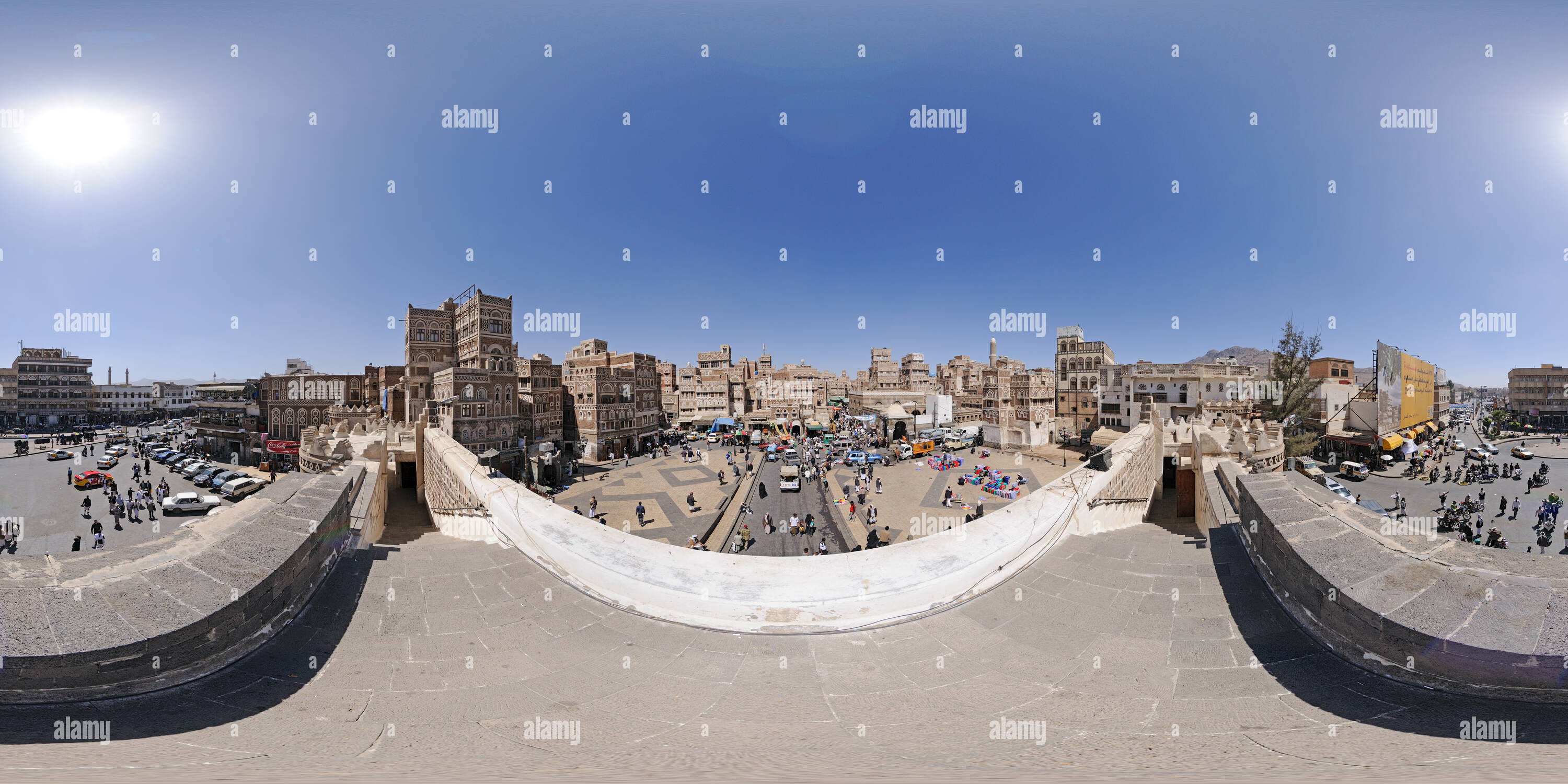 Visualizzazione panoramica a 360 gradi di Bab al-Yaman, Sana'a, Yemen