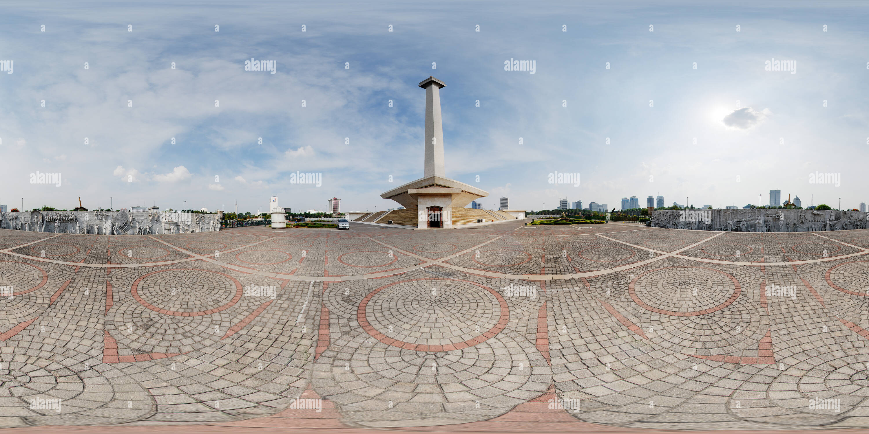 Visualizzazione panoramica a 360 gradi di Momen Nasional (MONAS), Jacarta