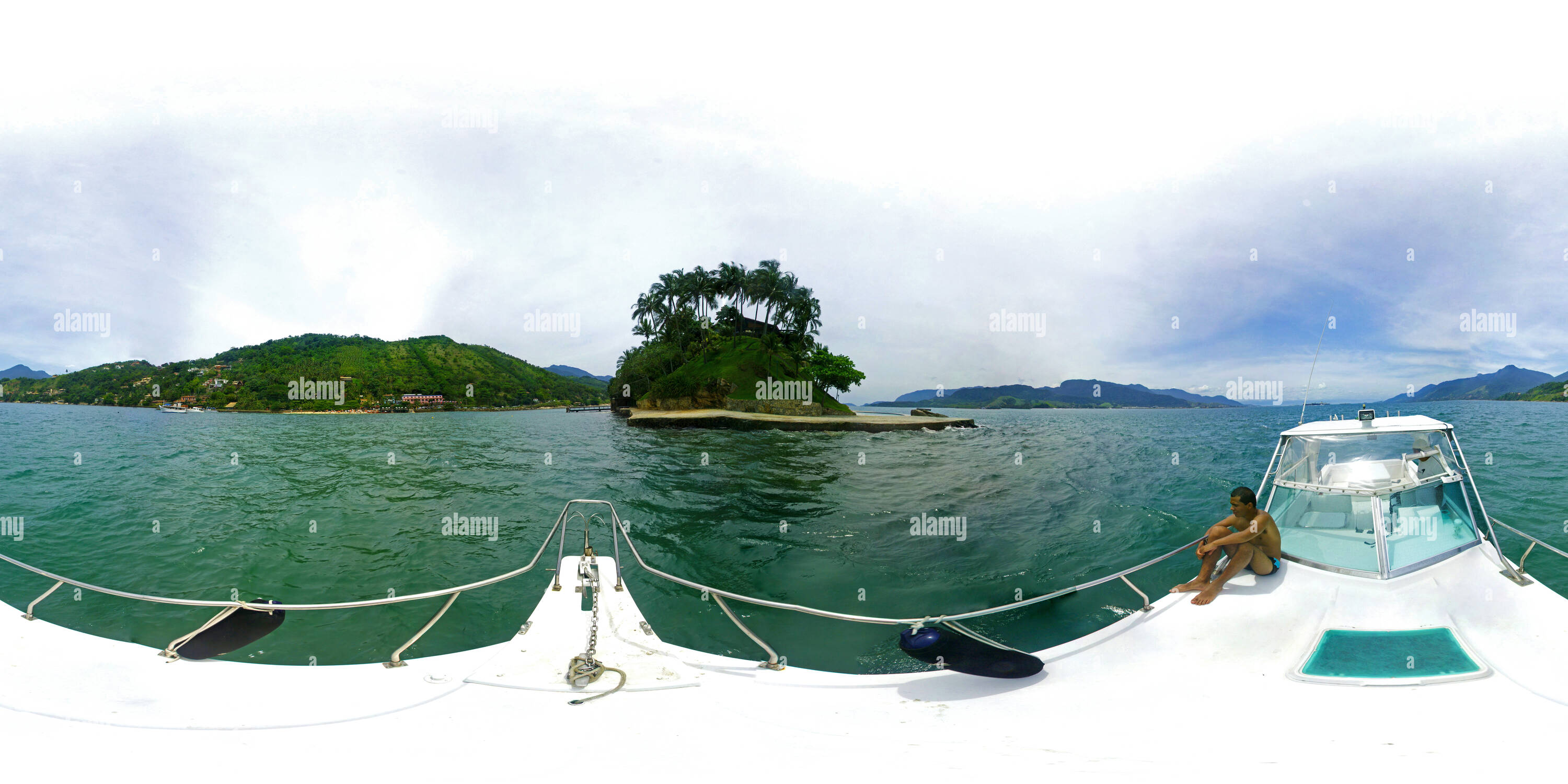 Visualizzazione panoramica a 360 gradi di Vista da Ilha das Cabras em Ilha Bela