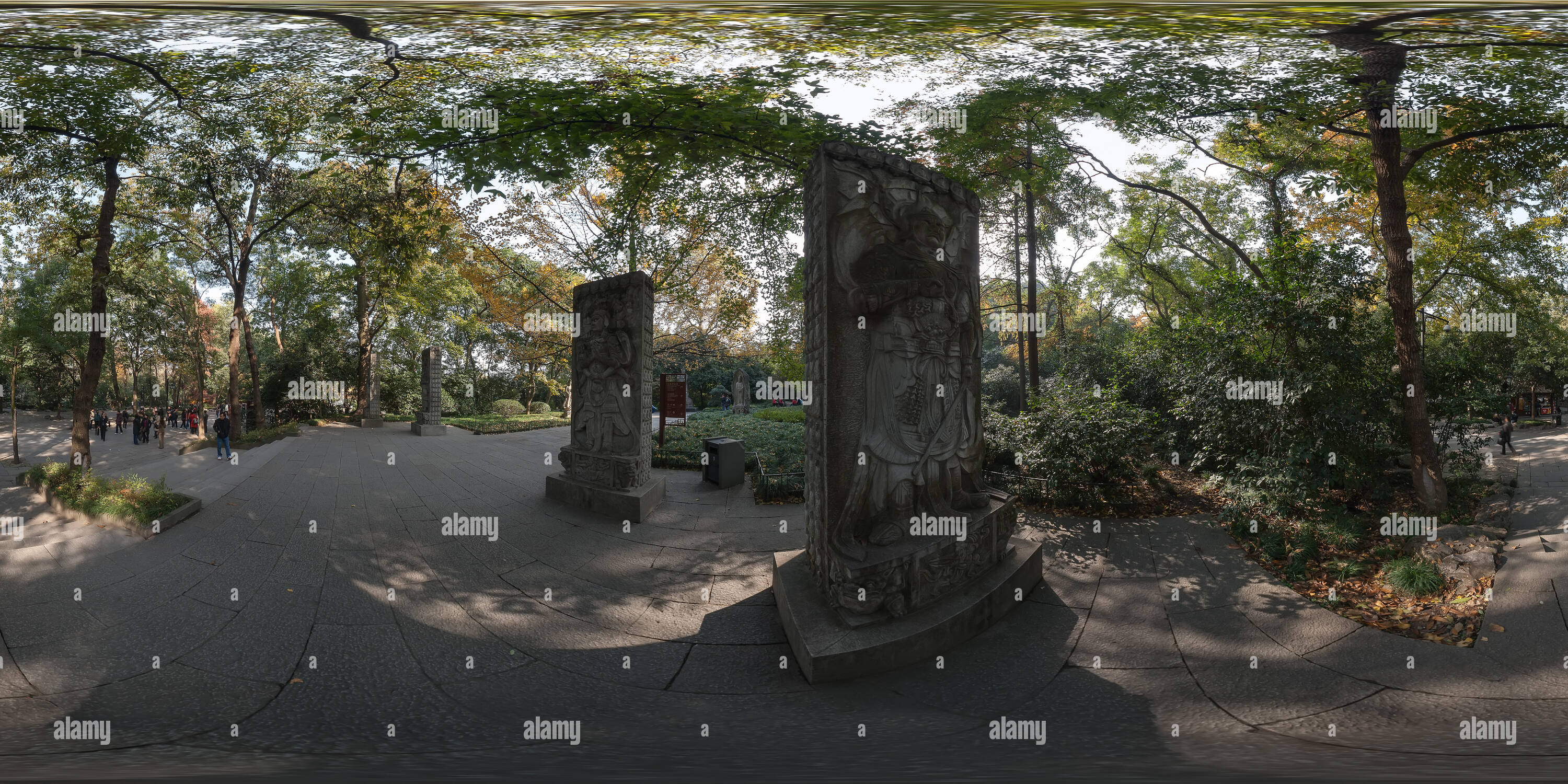 Visualizzazione panoramica a 360 gradi di Lingyin scenic Hangzhou - klippe statue - Quattro Re Celeste Gruppo Carving