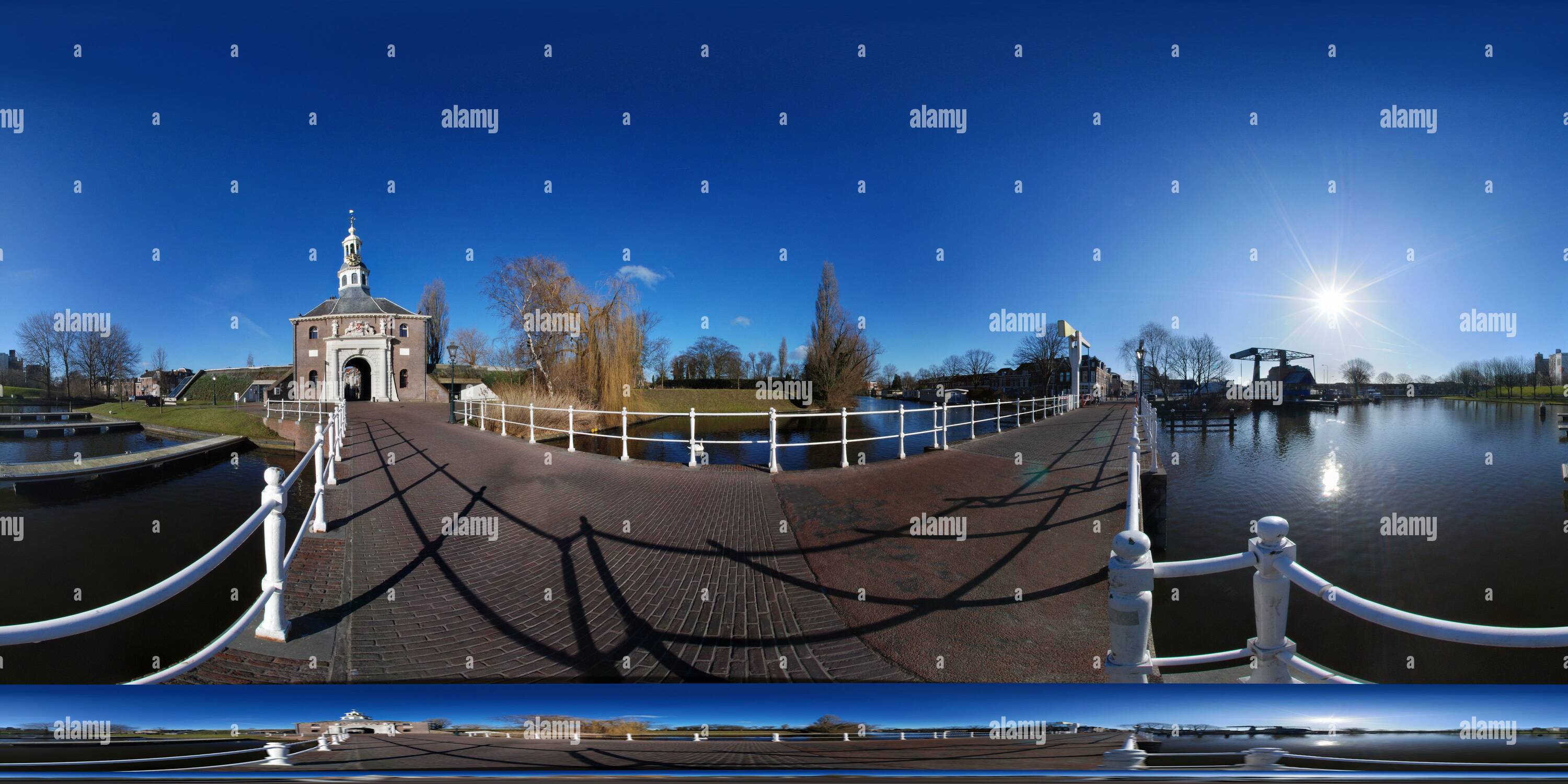 Visualizzazione panoramica a 360 gradi di Leiden Zijlpoort Zijlpoortbrug