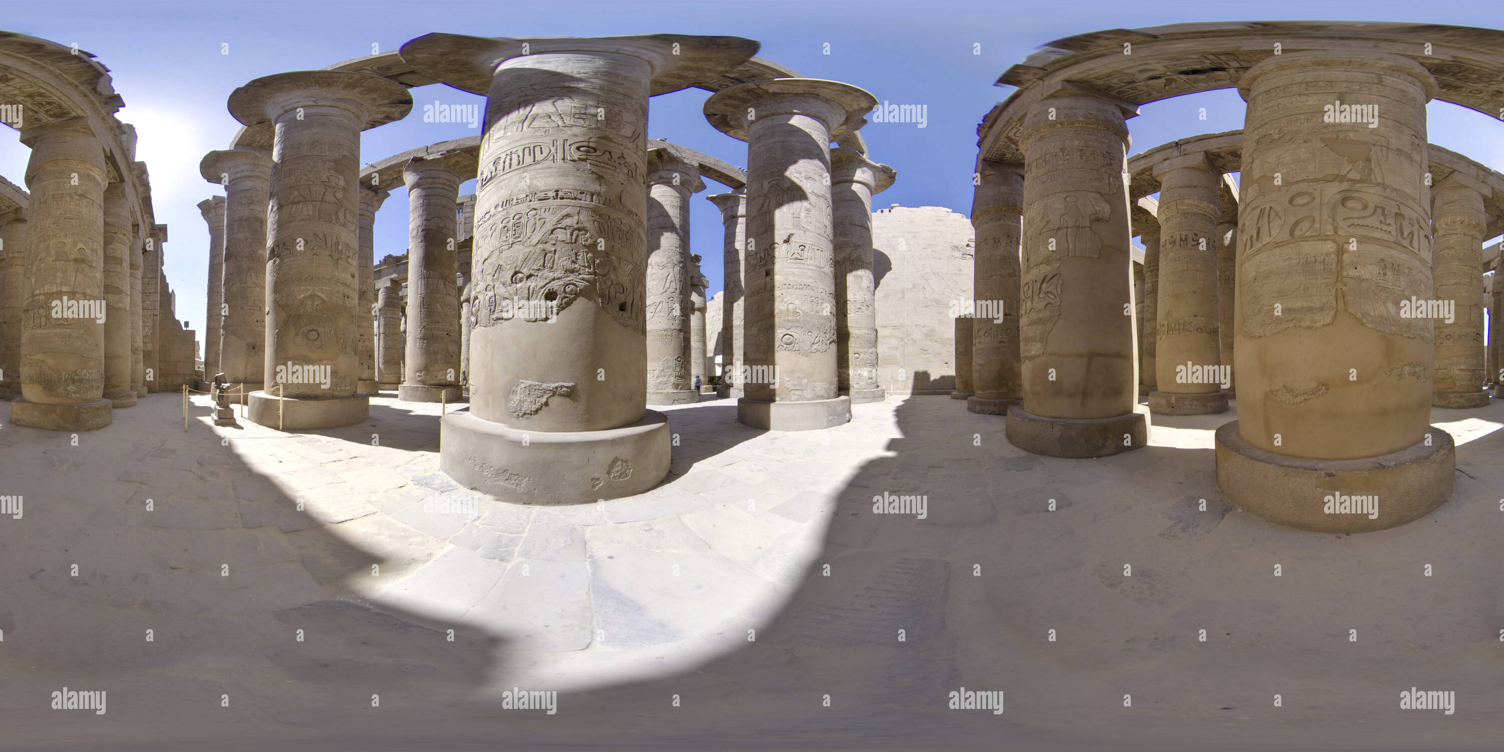 Visualizzazione panoramica a 360 gradi di Tempio di Karnak colonne