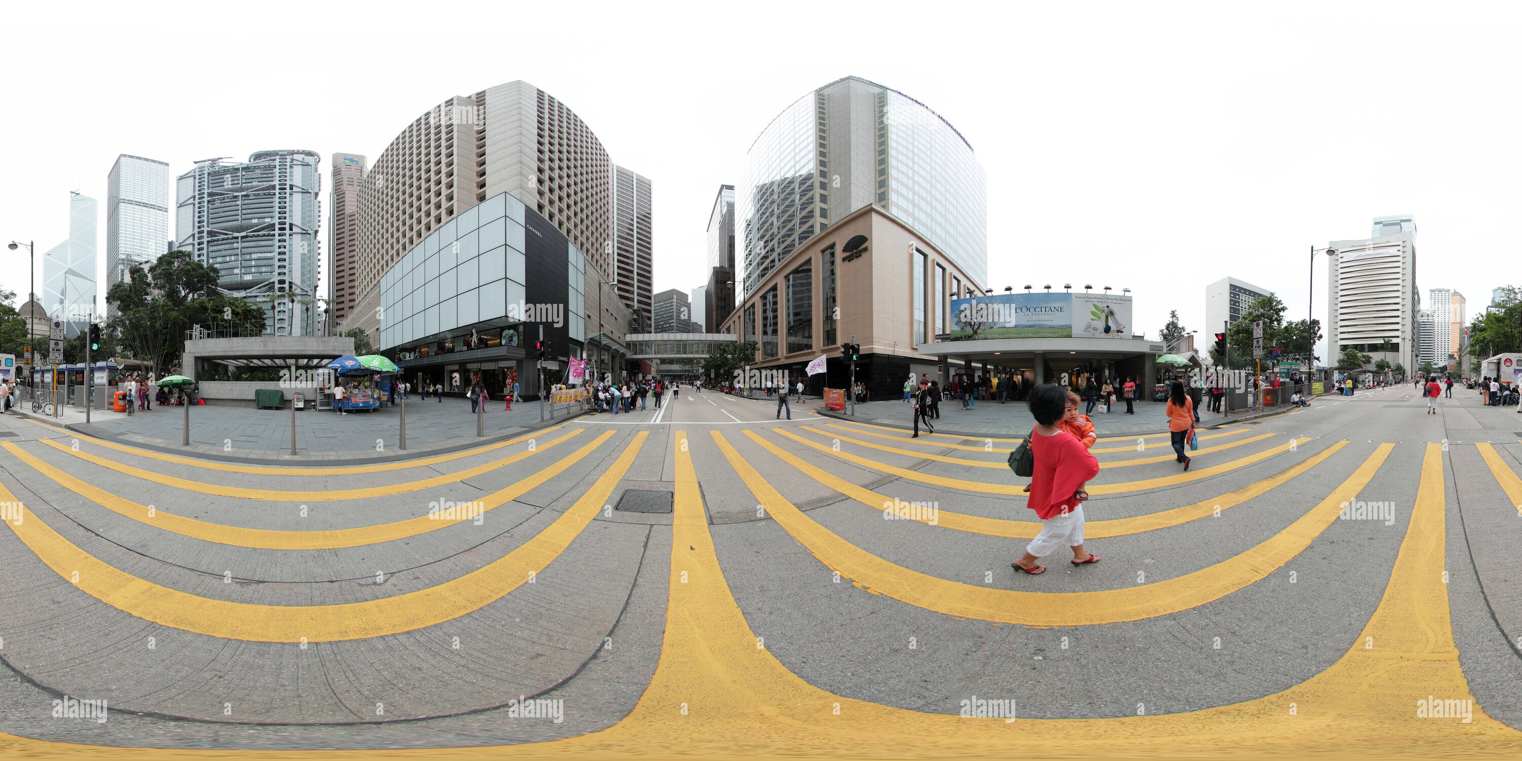 Visualizzazione panoramica a 360 gradi di Carta Stradale (zona pedonale), Centrale di Hong Kong