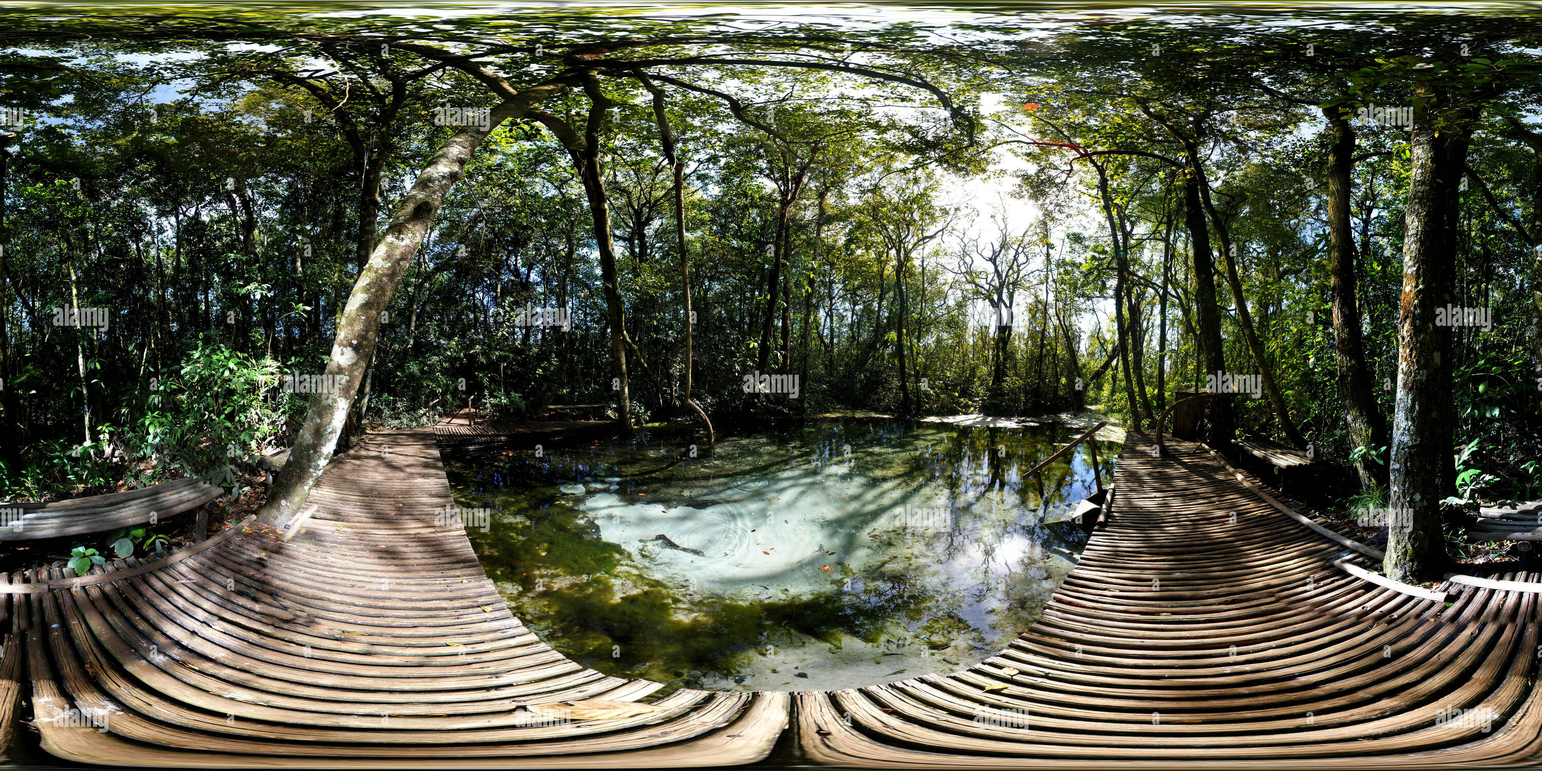 Visualizzazione panoramica a 360 gradi di Piscina da Nascente Areia Que Canta Brotas em SP