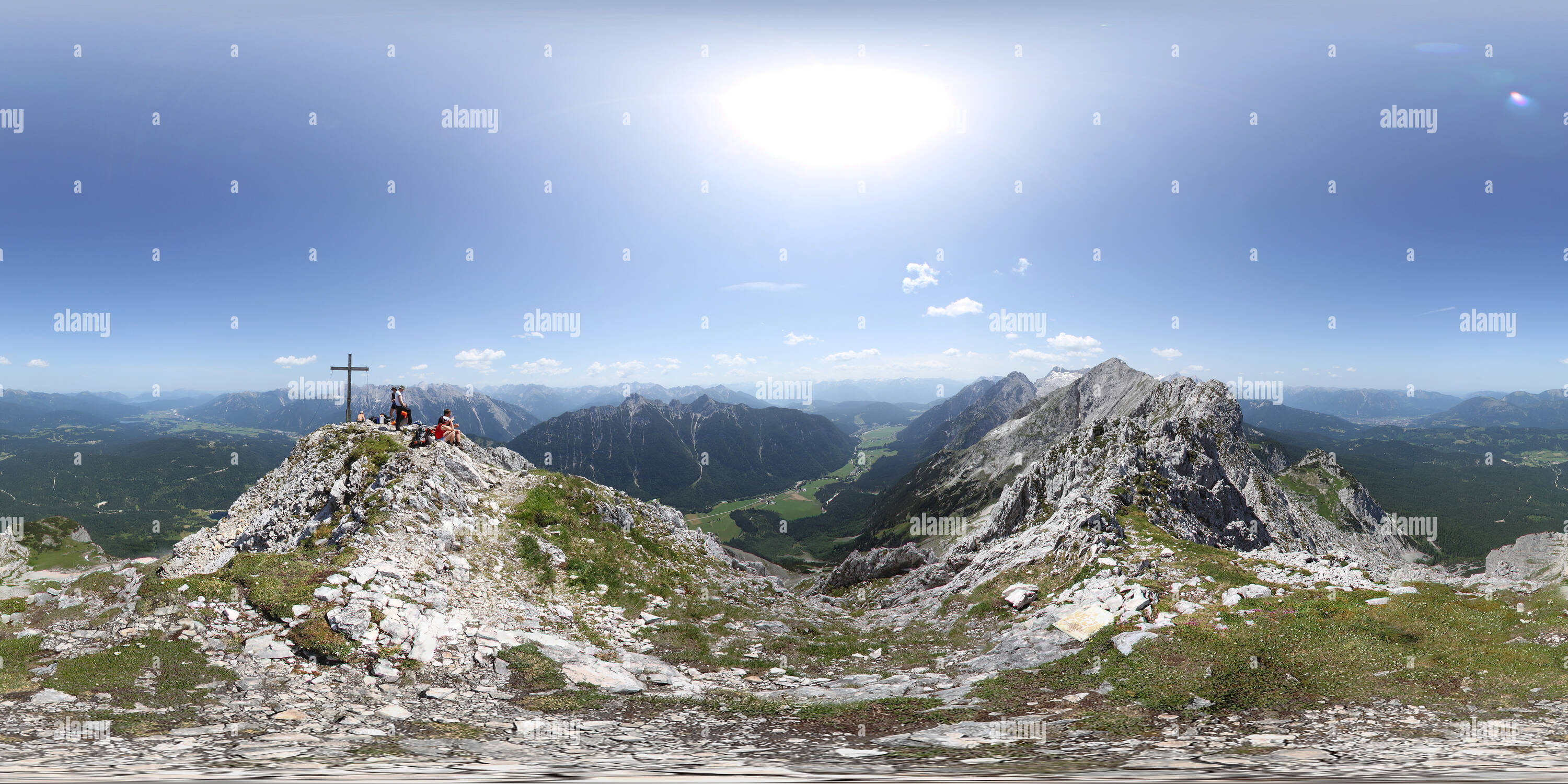 Visualizzazione panoramica a 360 gradi di Obere Wettersteinspitze (2297m)