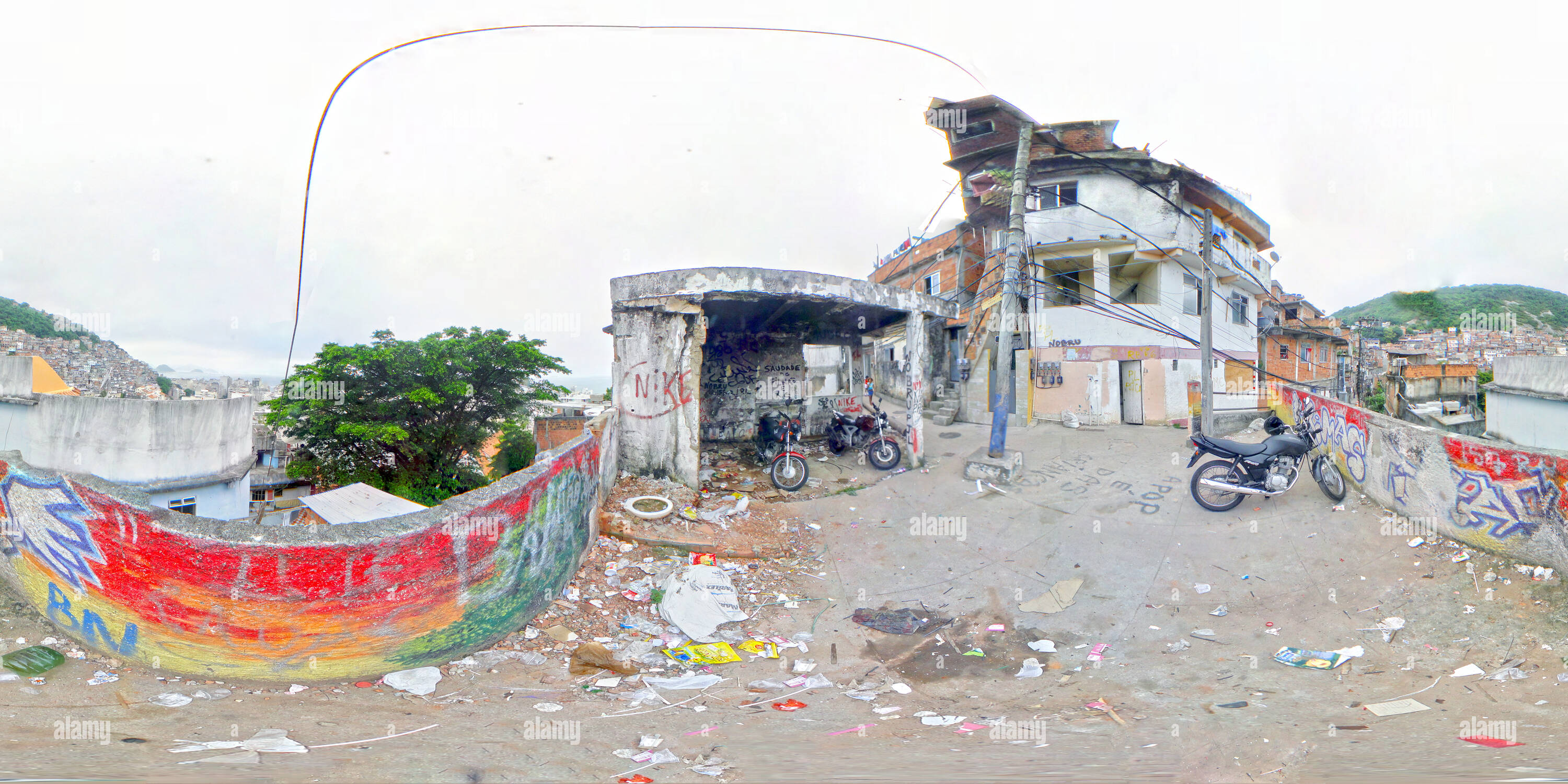 Visualizzazione panoramica a 360 gradi di Favela Cantagalo do Rio de Janeiro Brasil