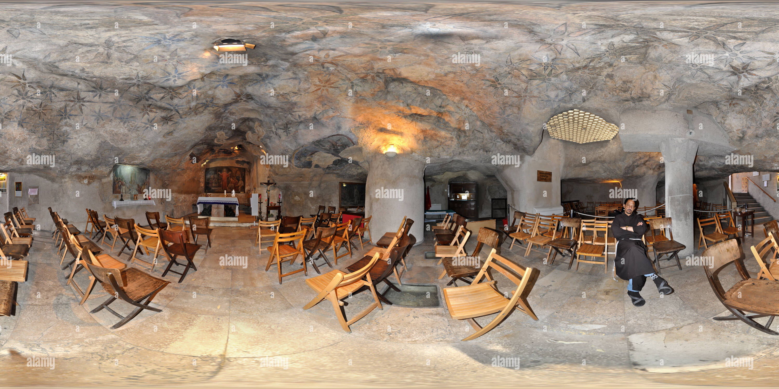 Visualizzazione panoramica a 360 gradi di Grotte des Verrates Jesu im Kidrontal am Ölberg