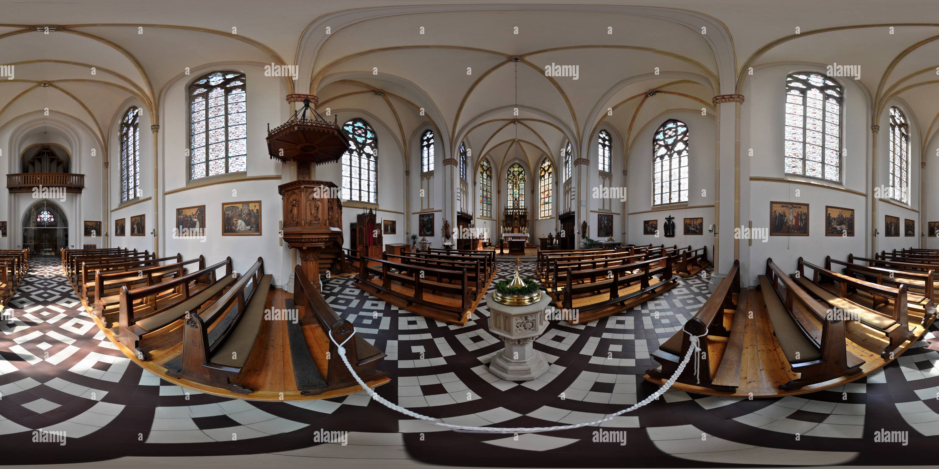 Visualizzazione panoramica a 360 gradi di San Andreas Kirche in Hullern