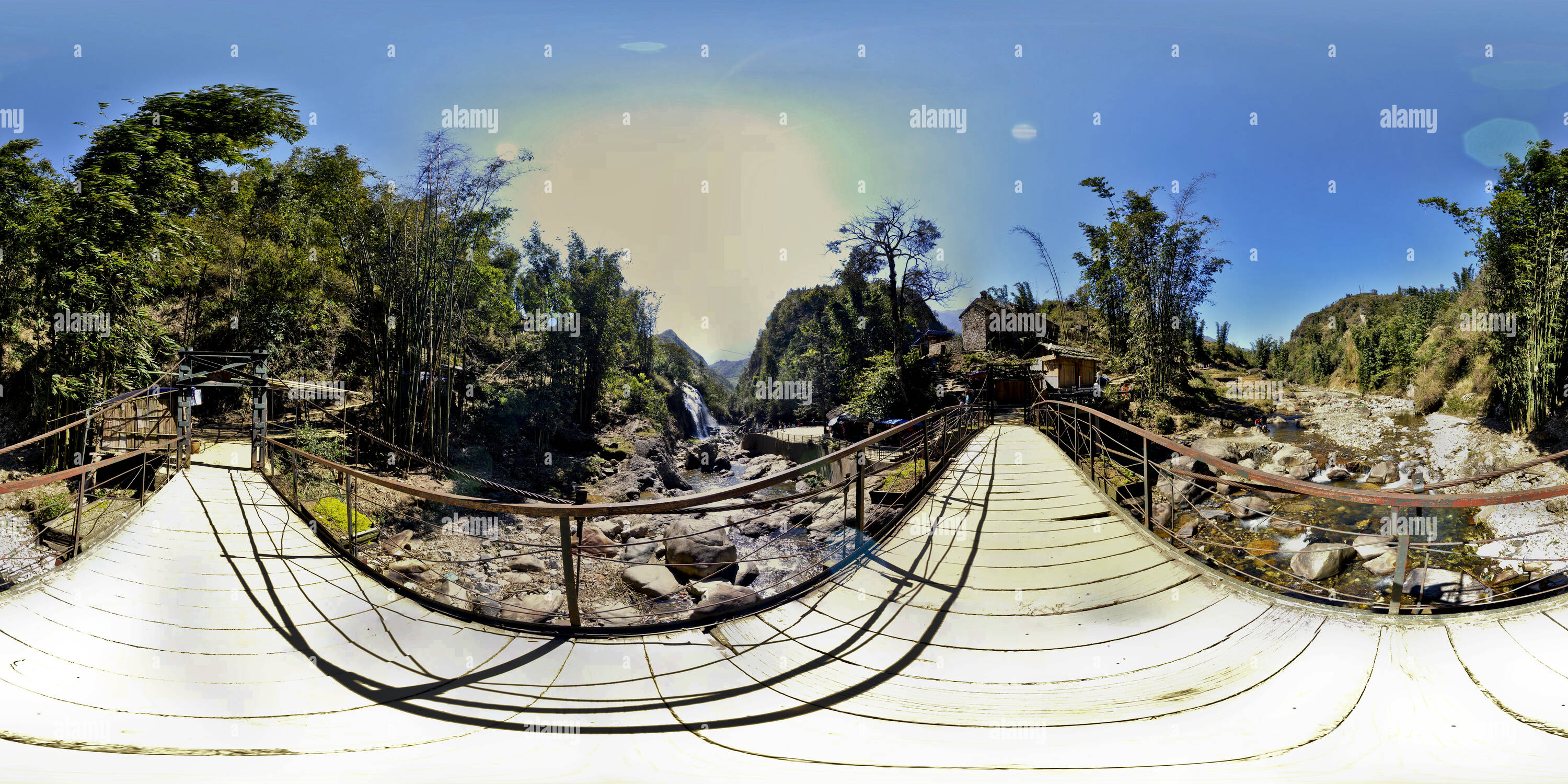 Visualizzazione panoramica a 360 gradi di Ponte di sospensione