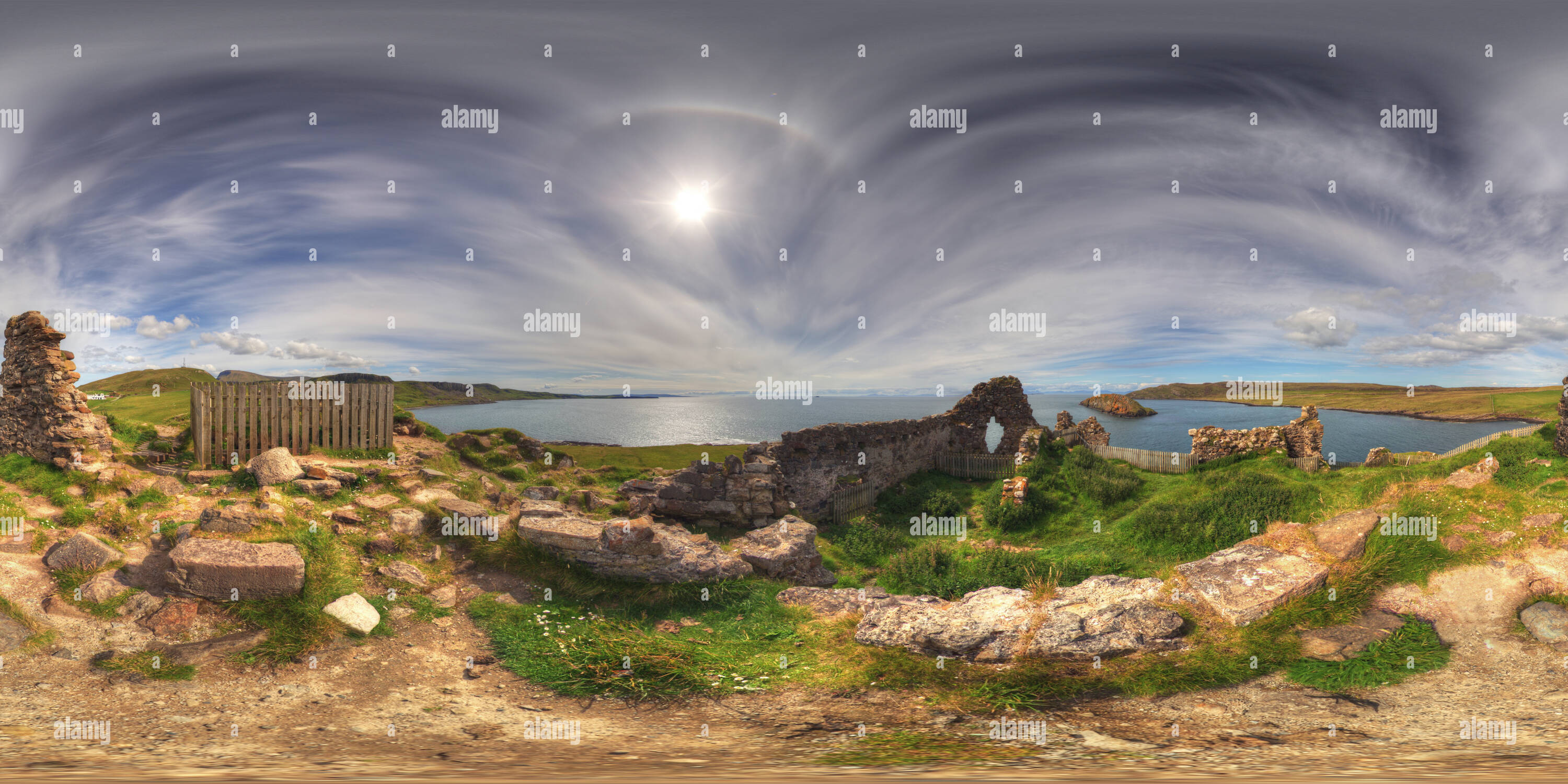 Visualizzazione panoramica a 360 gradi di Duntulm Castle , Isola di Skye