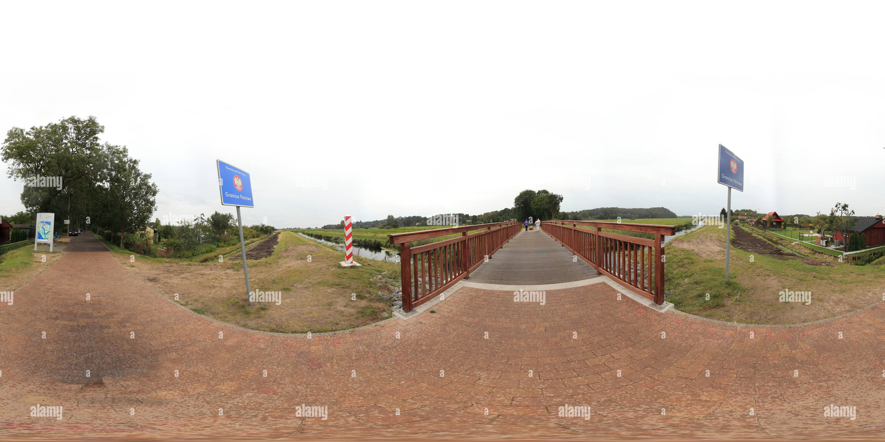 Visualizzazione panoramica a 360 gradi di Swinoujscie, Polish-German confine