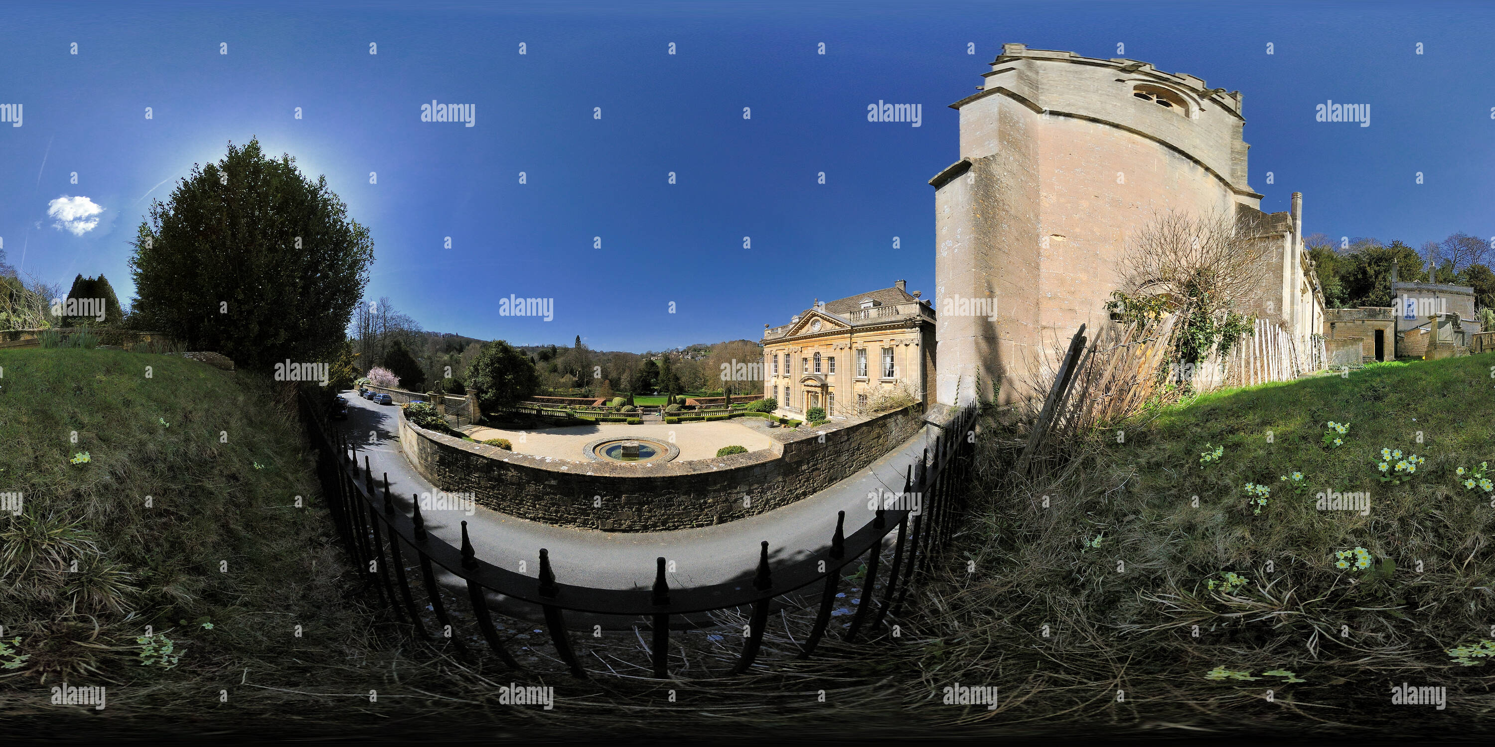 Visualizzazione panoramica a 360 gradi di Widcombe Manor, la Casa Dorata. Widcombe, bagno. VR