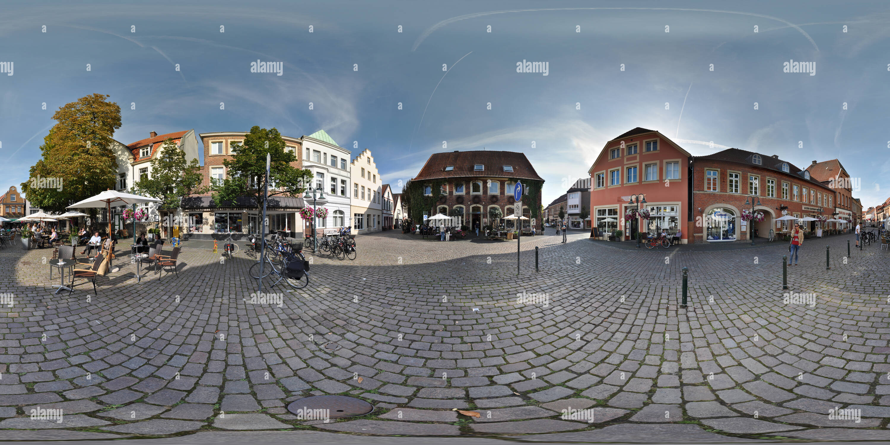 Visualizzazione panoramica a 360 gradi di Marktplatz, Zentrum im Wallfahrtsort Telgte