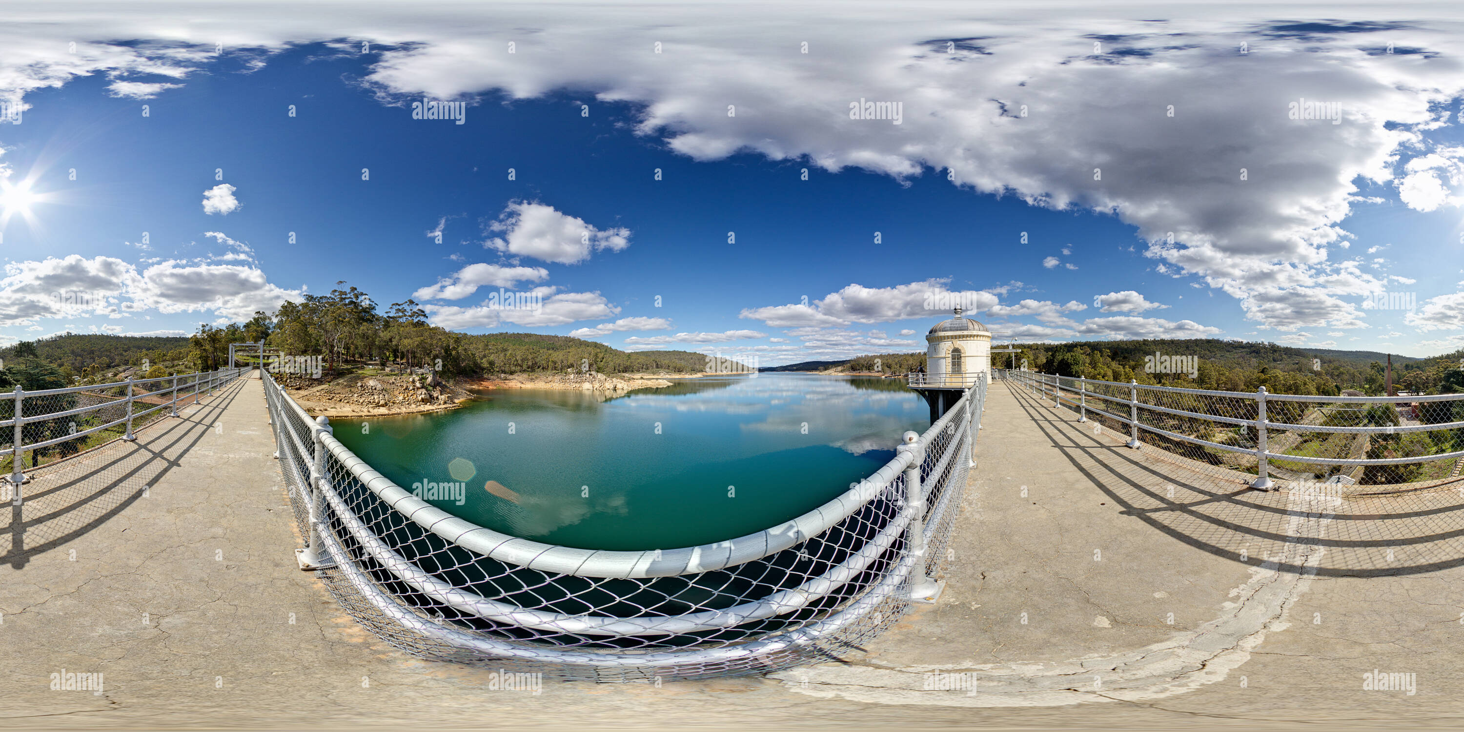 Visualizzazione panoramica a 360 gradi di Mundaring stramazzo 2, Mundaring, Perth, Australia occidentale