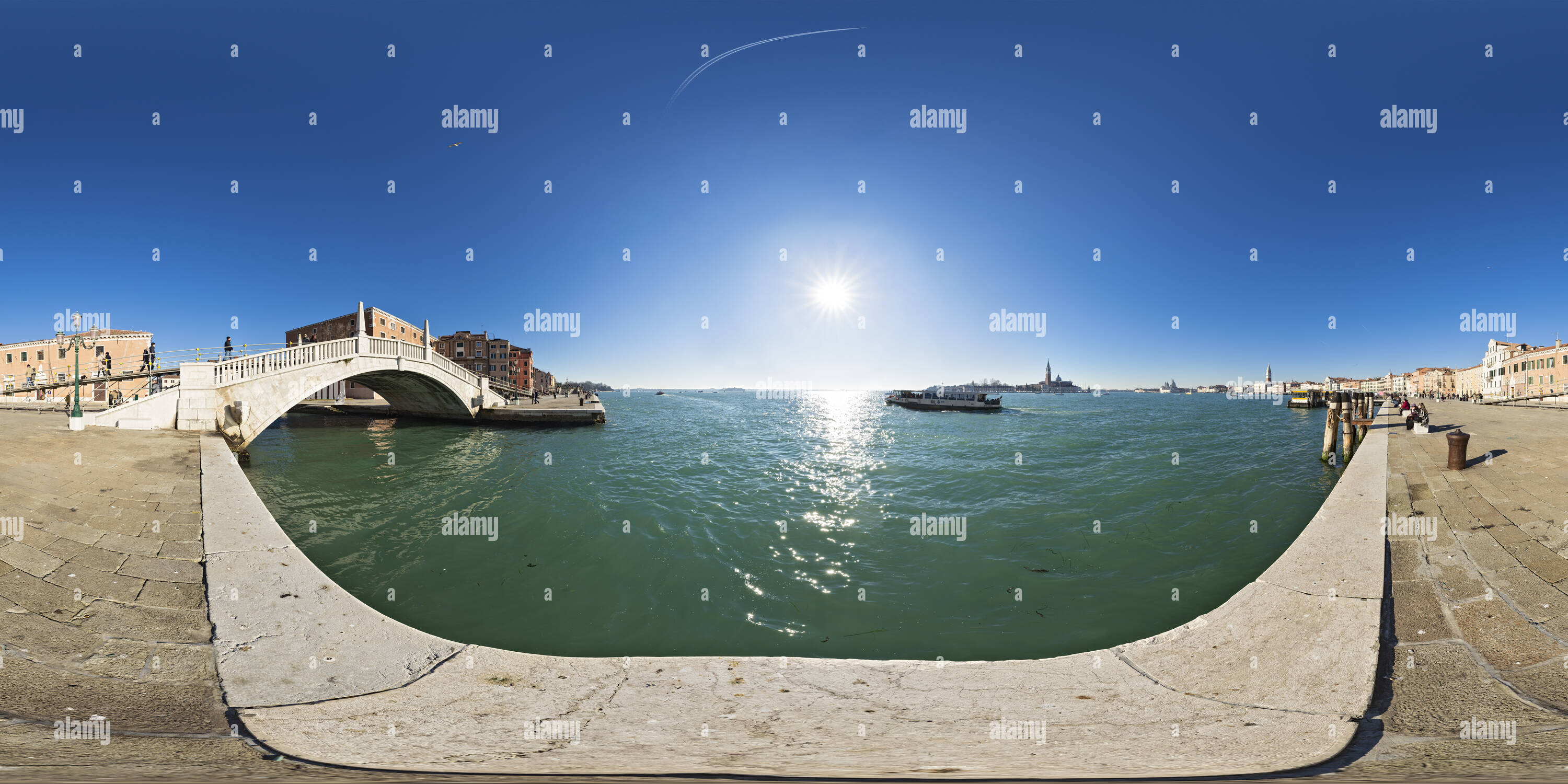 Visualizzazione panoramica a 360 gradi di Riva Ca' di Dio, Venezia, Italia