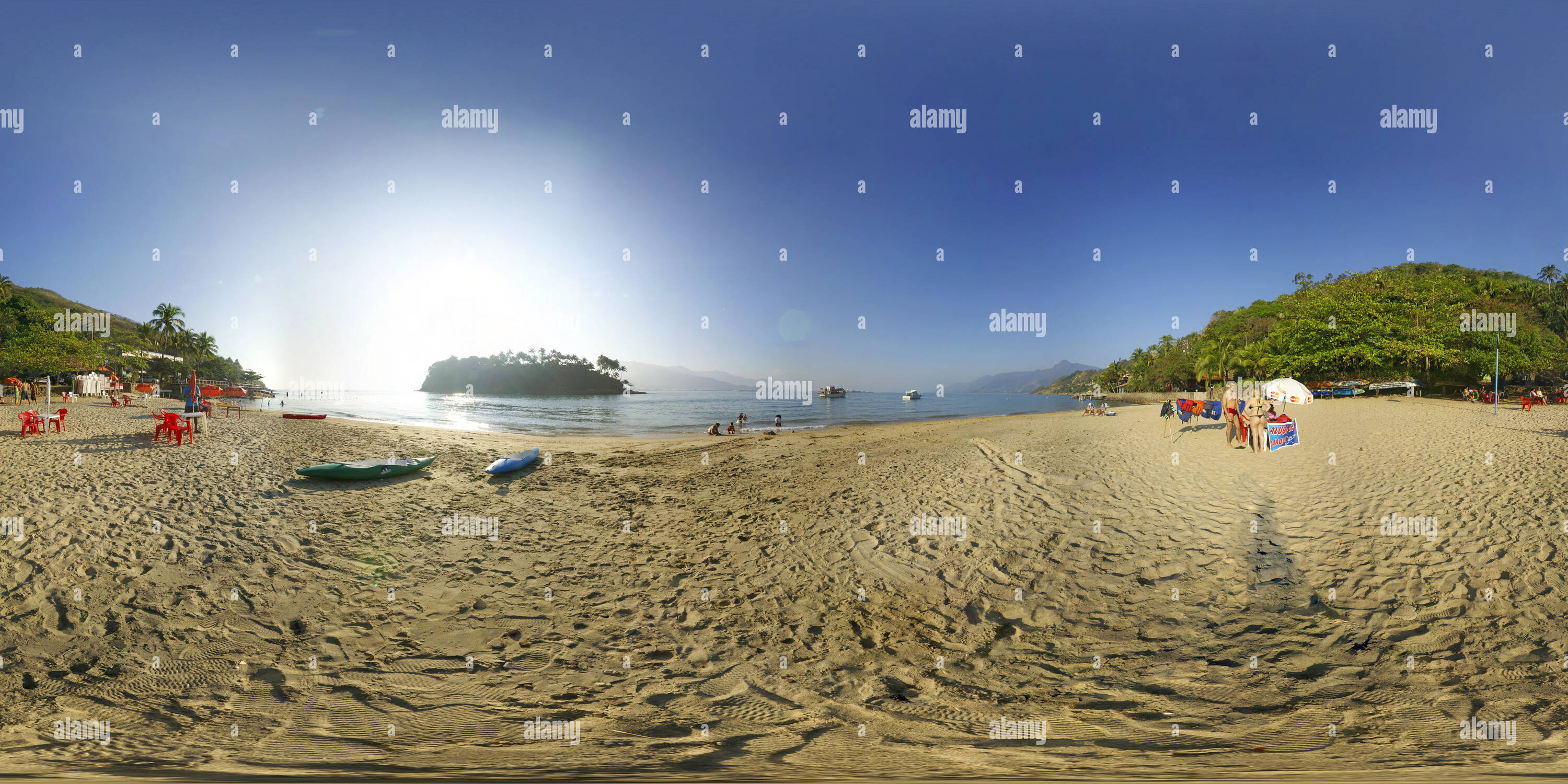 Visualizzazione panoramica a 360 gradi di Spiaggia di Ilha das Cabras In Ilha Bela SP Brasile