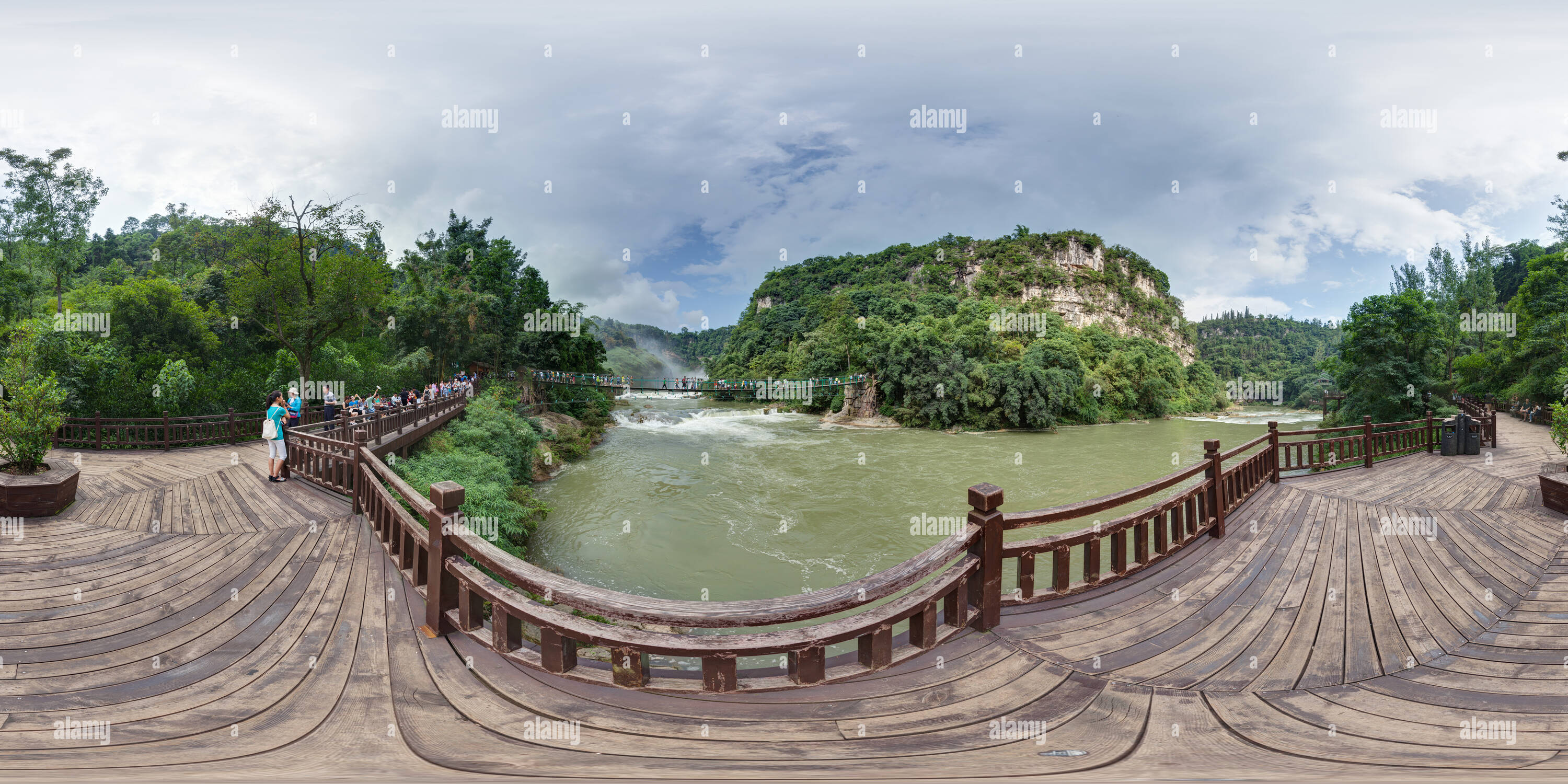 Visualizzazione panoramica a 360 gradi di Guizhou - Huangguoshu Falls area -7-2014