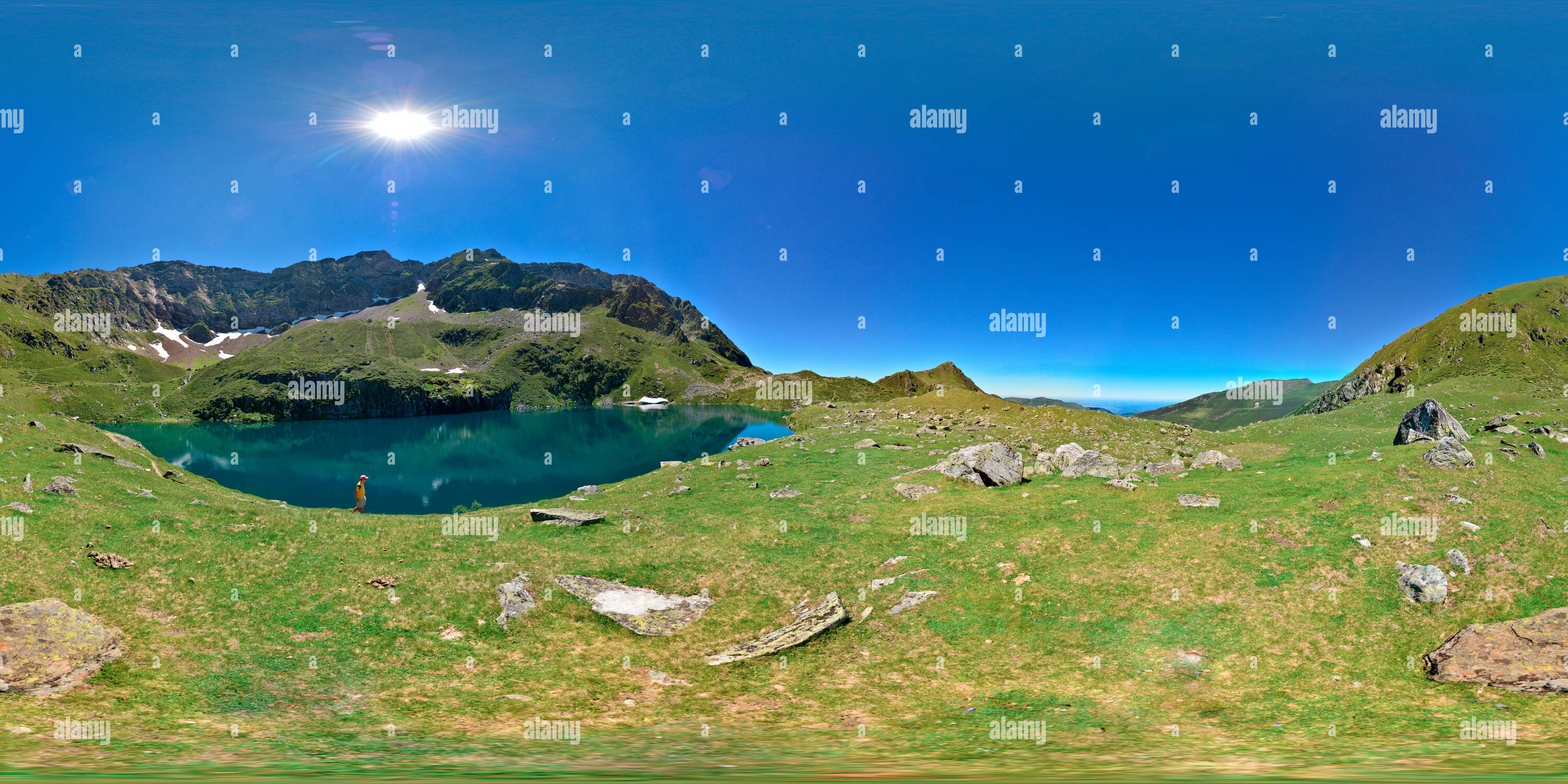 Visualizzazione panoramica a 360 gradi di Lago Peyrelade