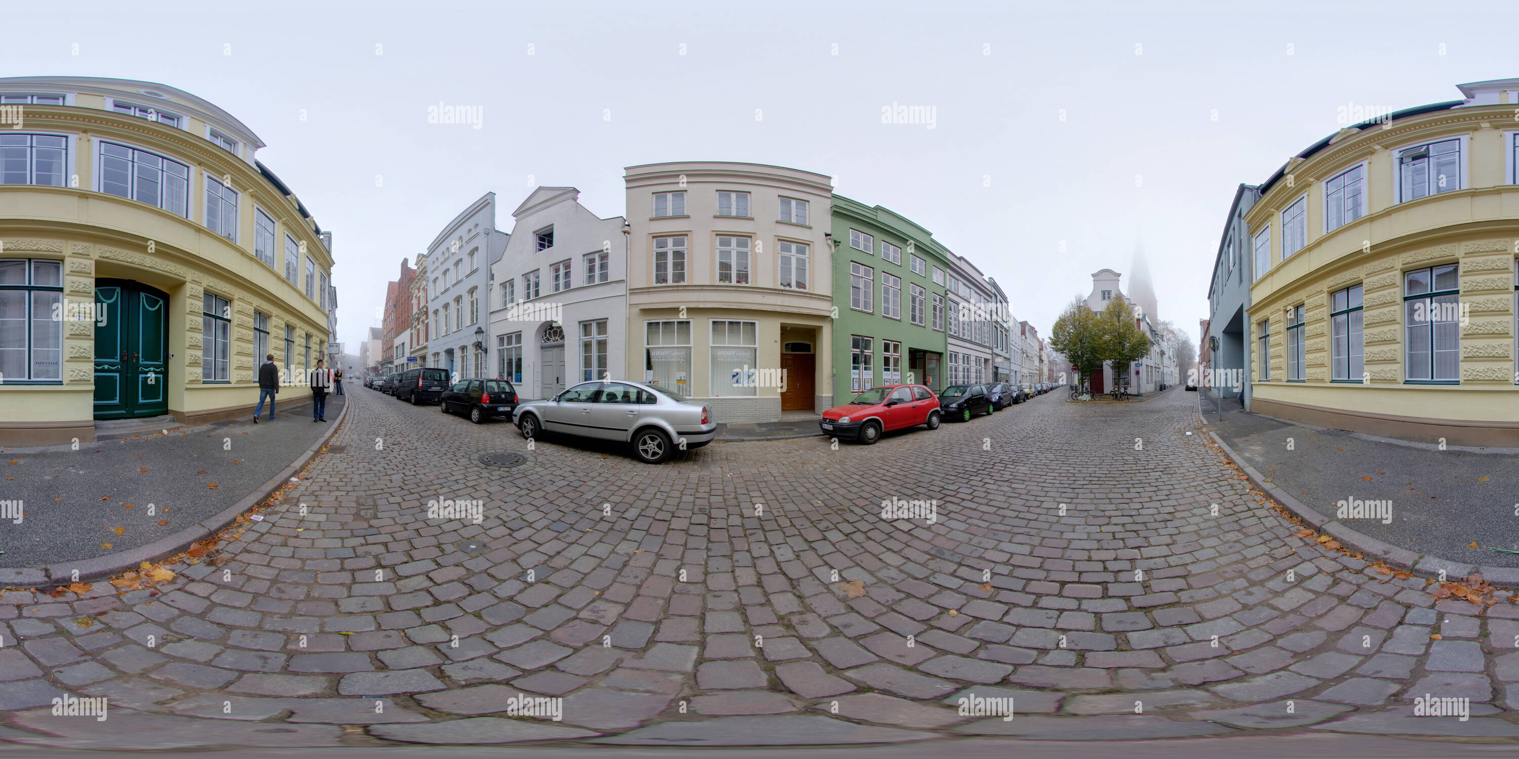 Visualizzazione panoramica a 360 gradi di Lübeck - San Gilles area con San Gilles Chiesa