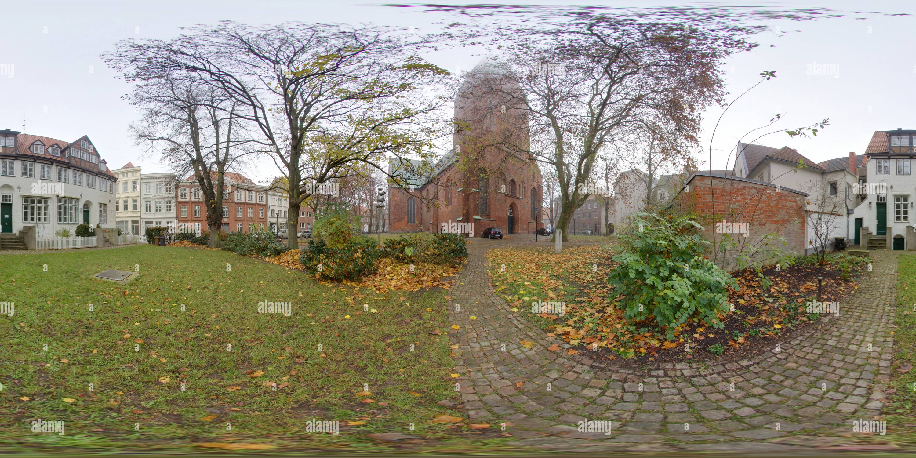 Visualizzazione panoramica a 360 gradi di Lübeck - San Gilles area con San Gilles Chiesa