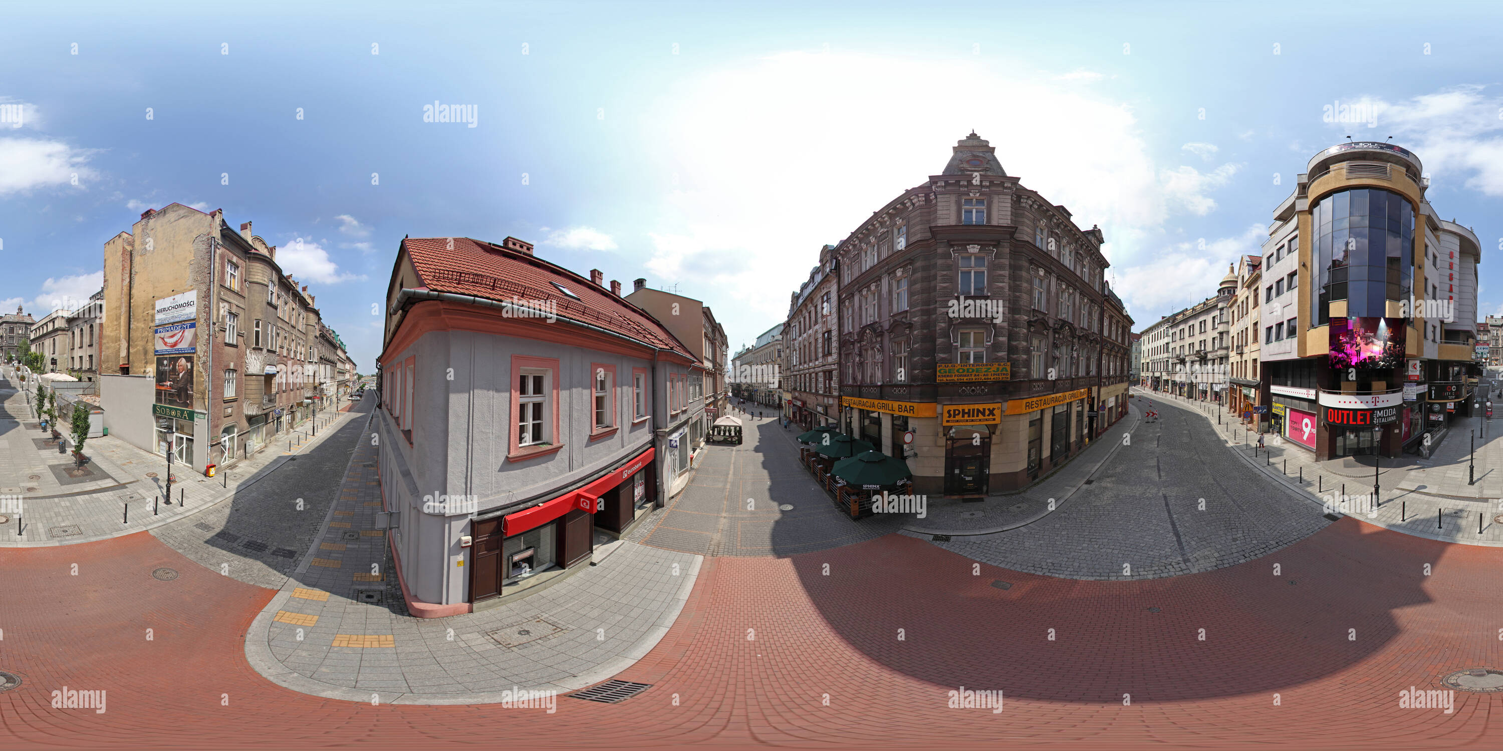 Visualizzazione panoramica a 360 gradi di Bielsko Biala, Barlickiego Street - periferia inferiore di Bielsko