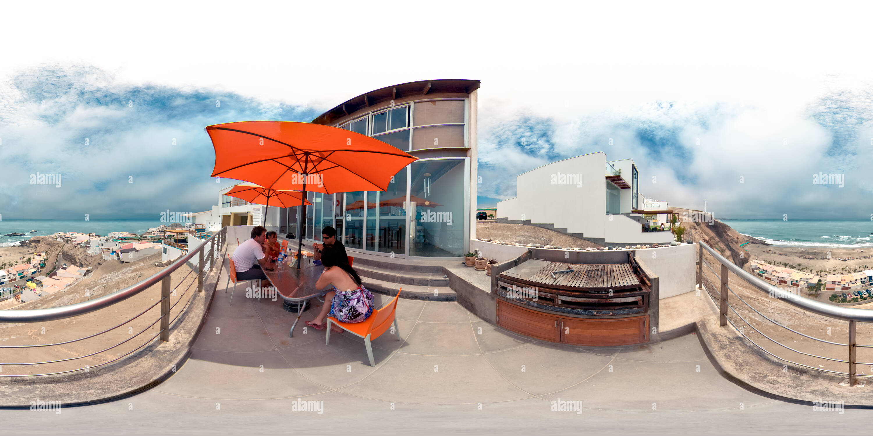 Visualizzazione panoramica a 360 gradi di Playa Barrancadero, Lima, Perù