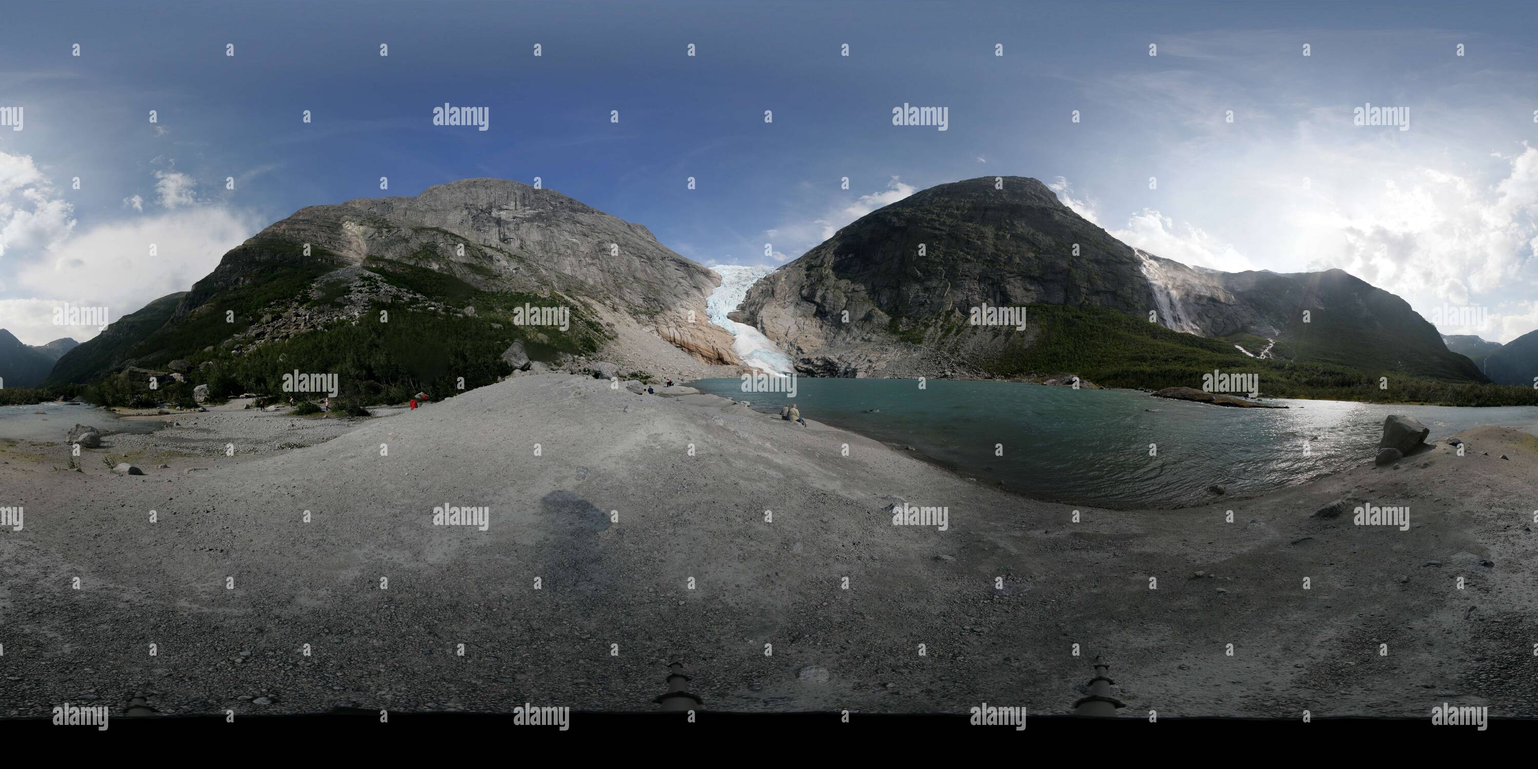 Visualizzazione panoramica a 360 gradi di Il ghiacciaio Briksdals 2009