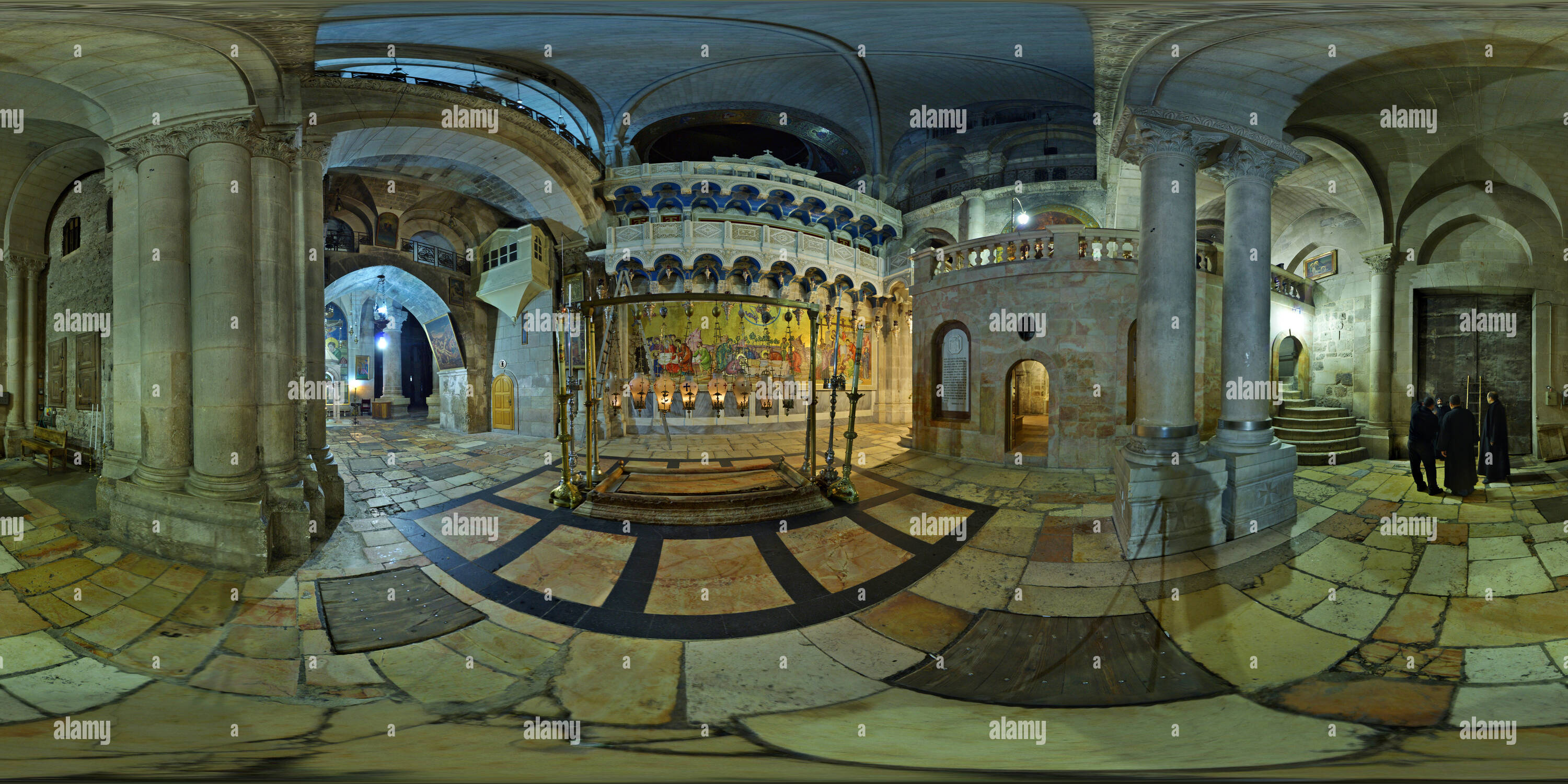 Visualizzazione panoramica a 360 gradi di Chiesa del Santo Sepolcro (Grabeskirche Gerusalemme Salbungsstgein)