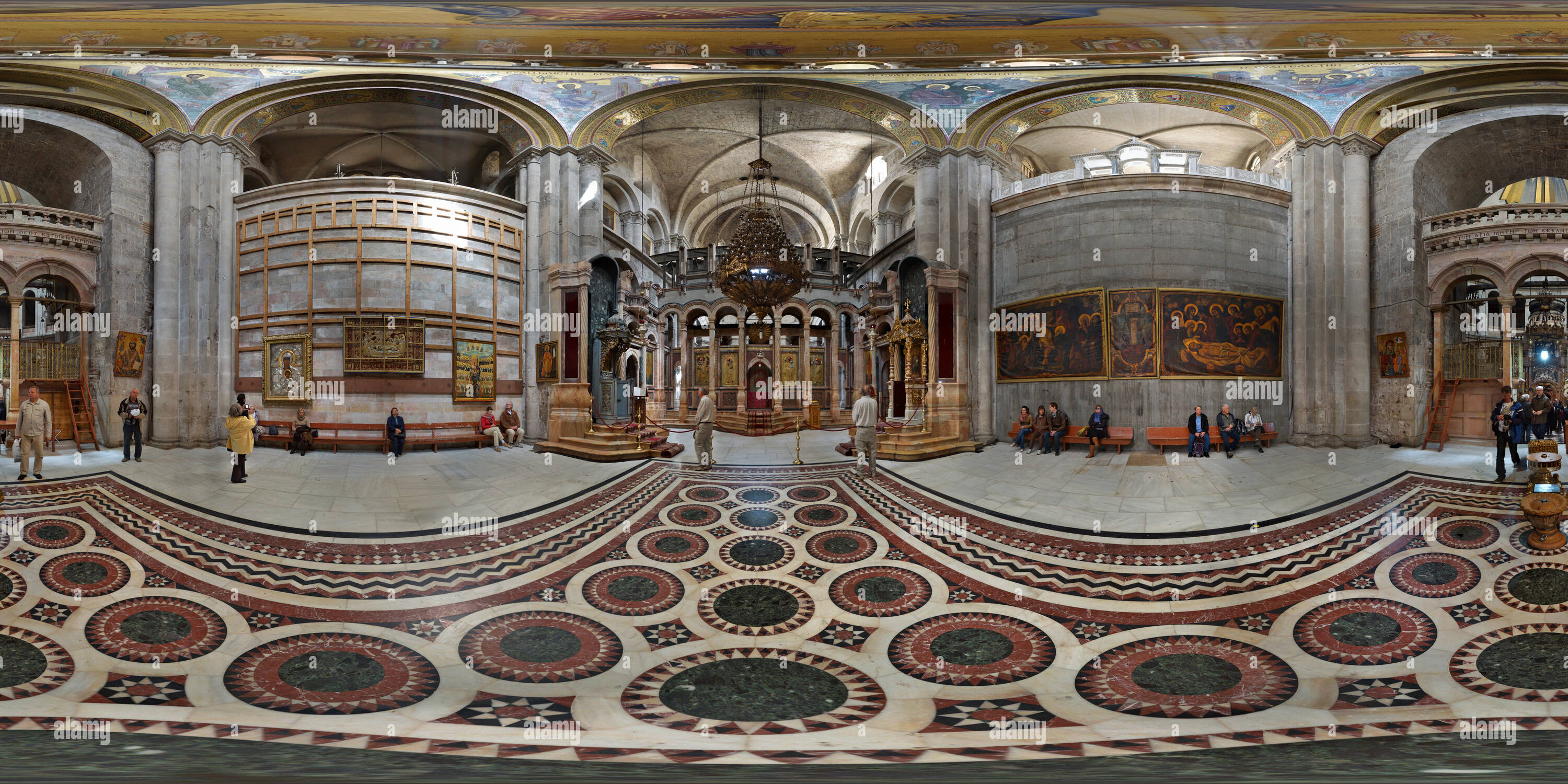 Visualizzazione panoramica a 360 gradi di Chiesa del Santo Sepolcro (Grabeskirche Gerusalemme - Chor der Griechen)