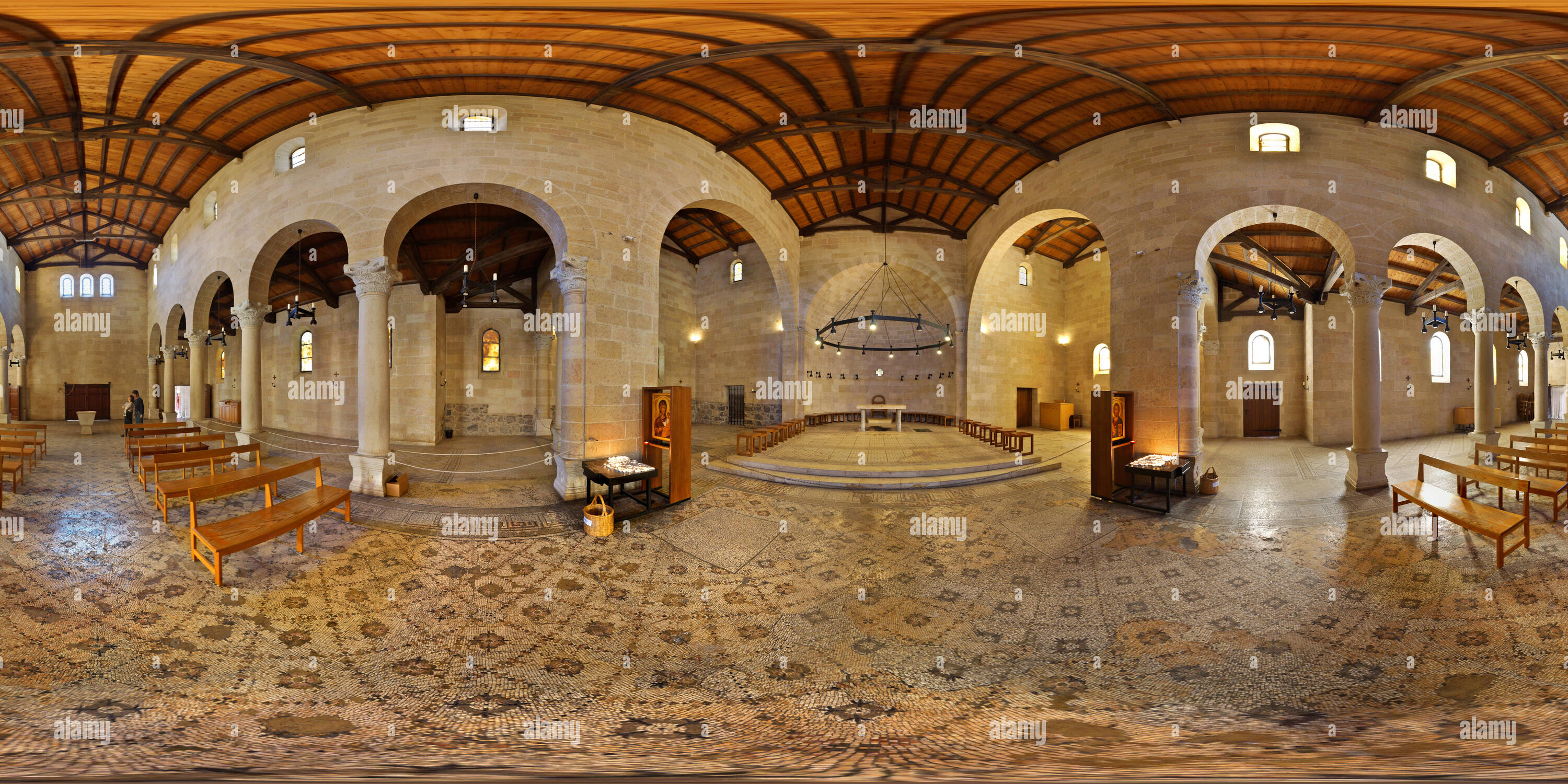 Visualizzazione panoramica a 360 gradi di Tabgha - il pane e il pesce Chiesa am See Genesareth