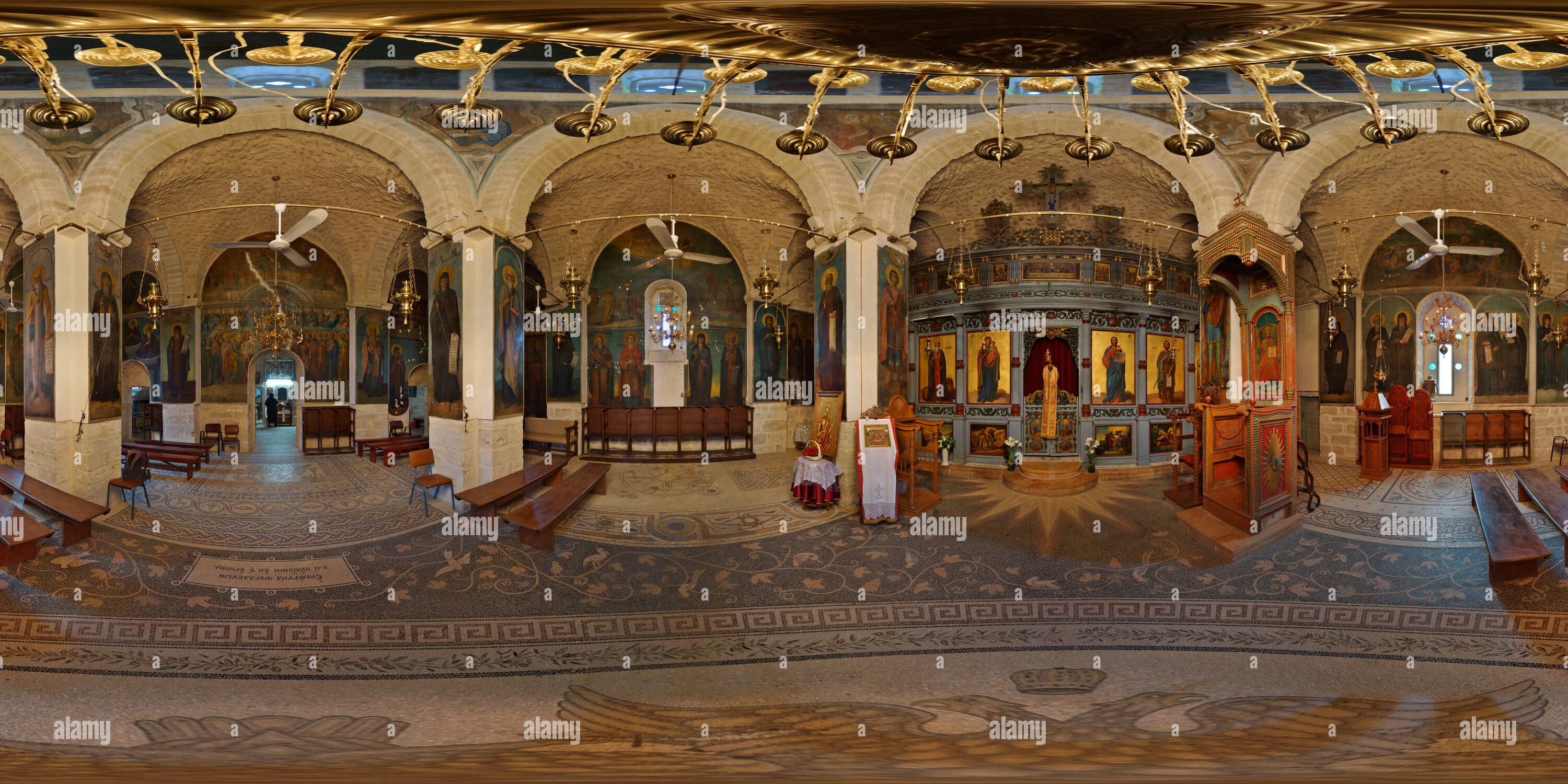 Visualizzazione panoramica a 360 gradi di Gerasimos chiesa sul Mar Morto