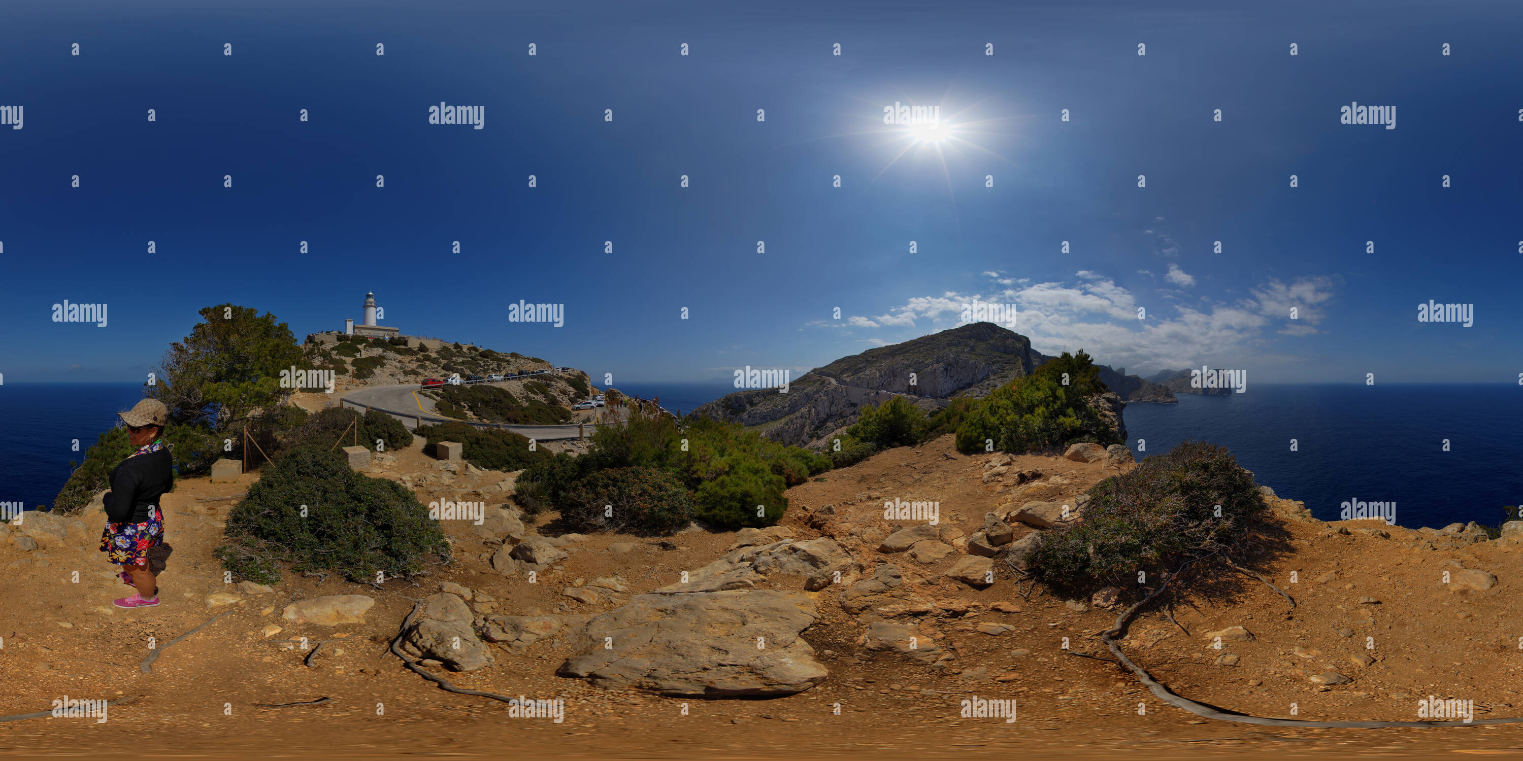 Visualizzazione panoramica a 360 gradi di Cap de Formentor Mallorca